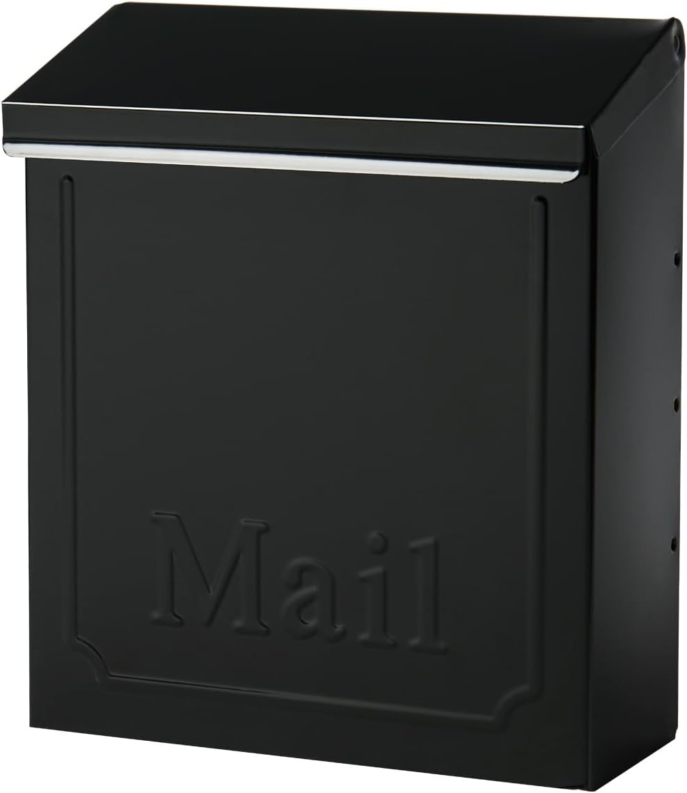 Architectural MAILBOXES Townhouse Vertical Small Capacity Letterbox, Galvanized Steel Wall Mount Mailbox, 4.1 X 8.6 X 10.1 Inches, Black image number 2