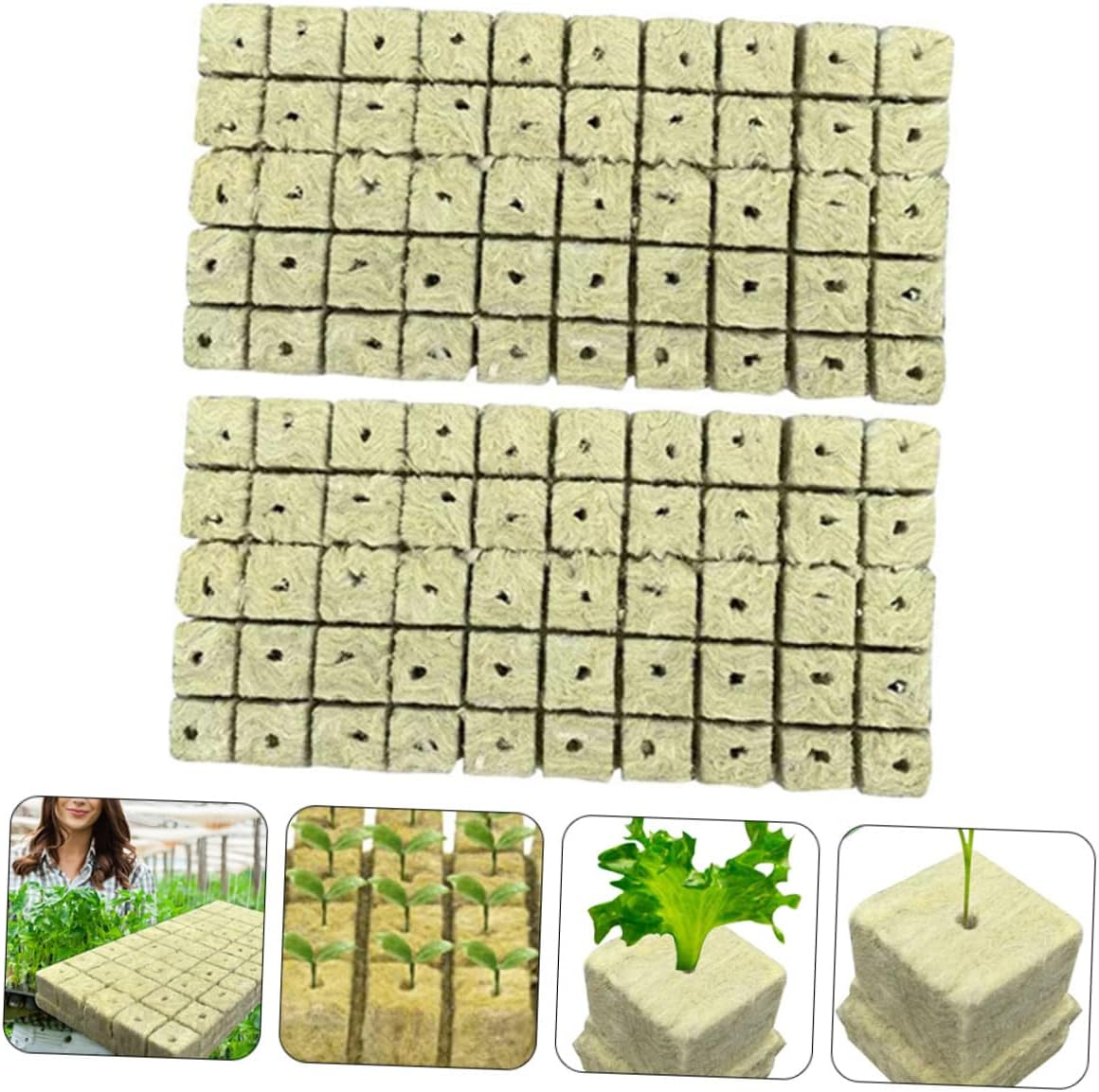 SUPVOX 200Pcs Garden Hydroponic Grow Starter Plugs Nutrient Rich Wool Cubes Easy to Plant Gardening Supplies image number 6