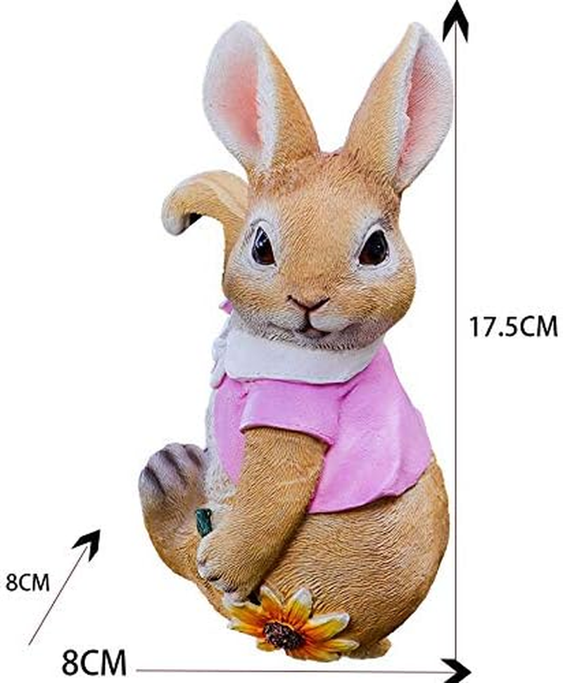 Mini Garden Statues Hanging Bunny, Indoor Outdoor Decorations Cute Rabbit Planter Pots Hanger Art D&eacute;cor Figurine Ornament for Easter Yard Home Garden Patio and Office (RED Rabbit)