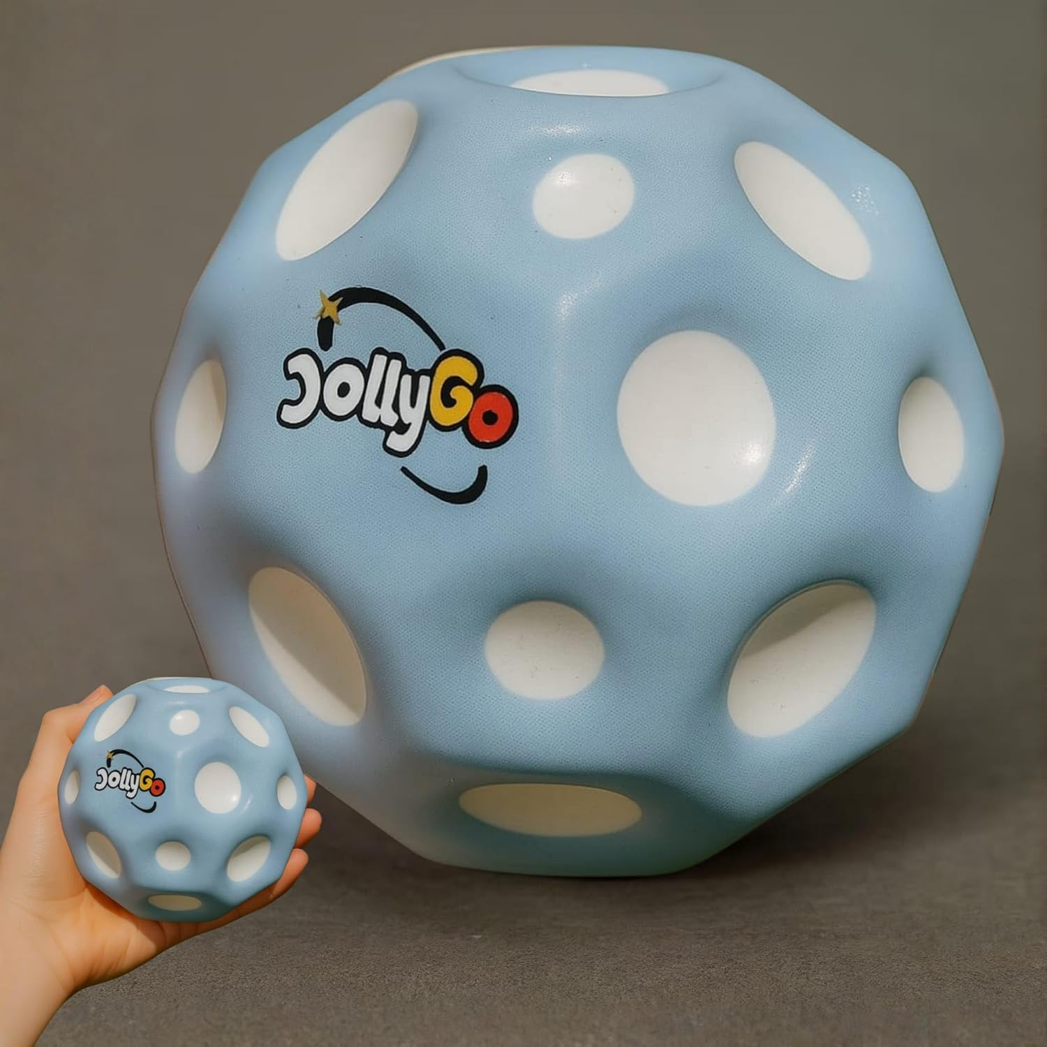 Original Moonball 9.5 Cm Big Moon Ball Super High Bouncy Lightweight PU Material Bouncy Balls for Children and Pets Interactive Toy Stress Relief Bouncy Balls for Children Outdoor - Lilac image number 3