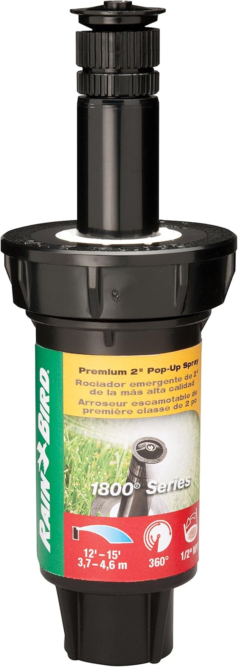 Rain Bird 1802VAN Professional Pop-Up Sprinkler, Adjustable 0-360&deg; Pattern, 8' - 15' Spray Distance, 2" Pop-Up Height - 6" Height image number 5