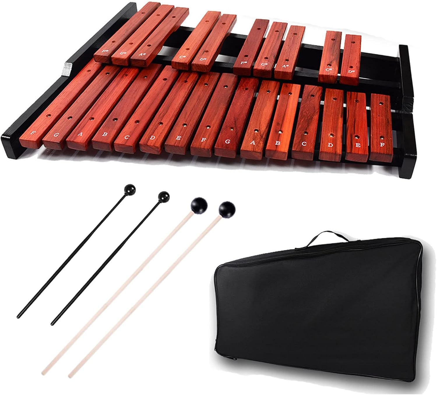 TNZMART 25 Note Xylophone Wooden Glockenspiel Xylophone with Mallet Professional Percussion Instrument (Xylophone)