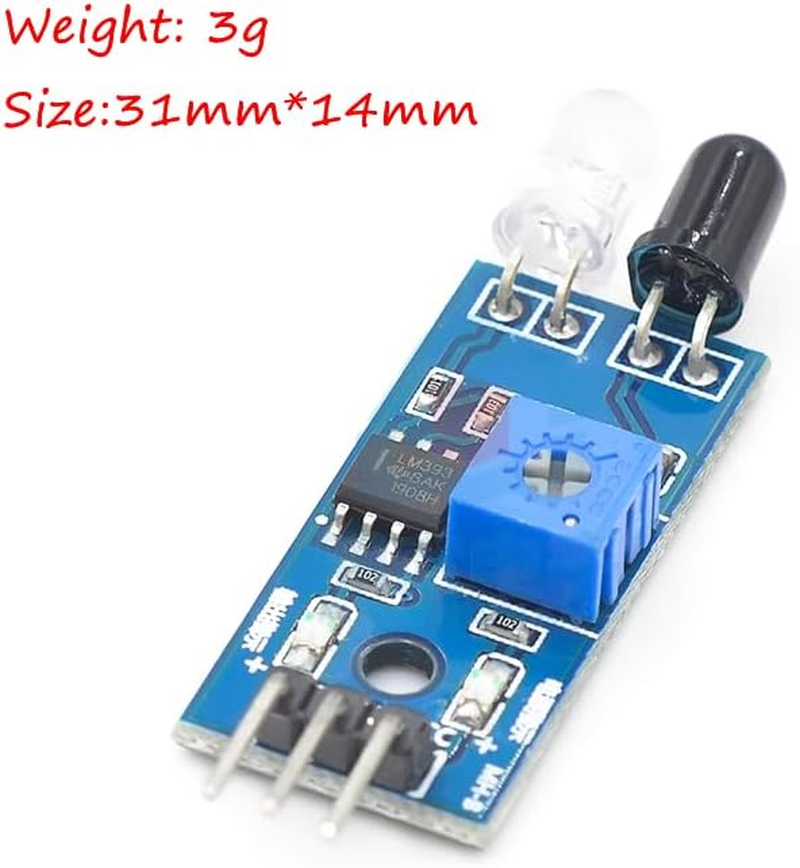 DIGISHUO 10 Pieces IR Infrared Obstacle Avoidance Sensor Module | 3-Wire Reflective Photoelectric Sensor Module | Compatible with Arduino/Raspberry Pi 3/Smart Car Robot