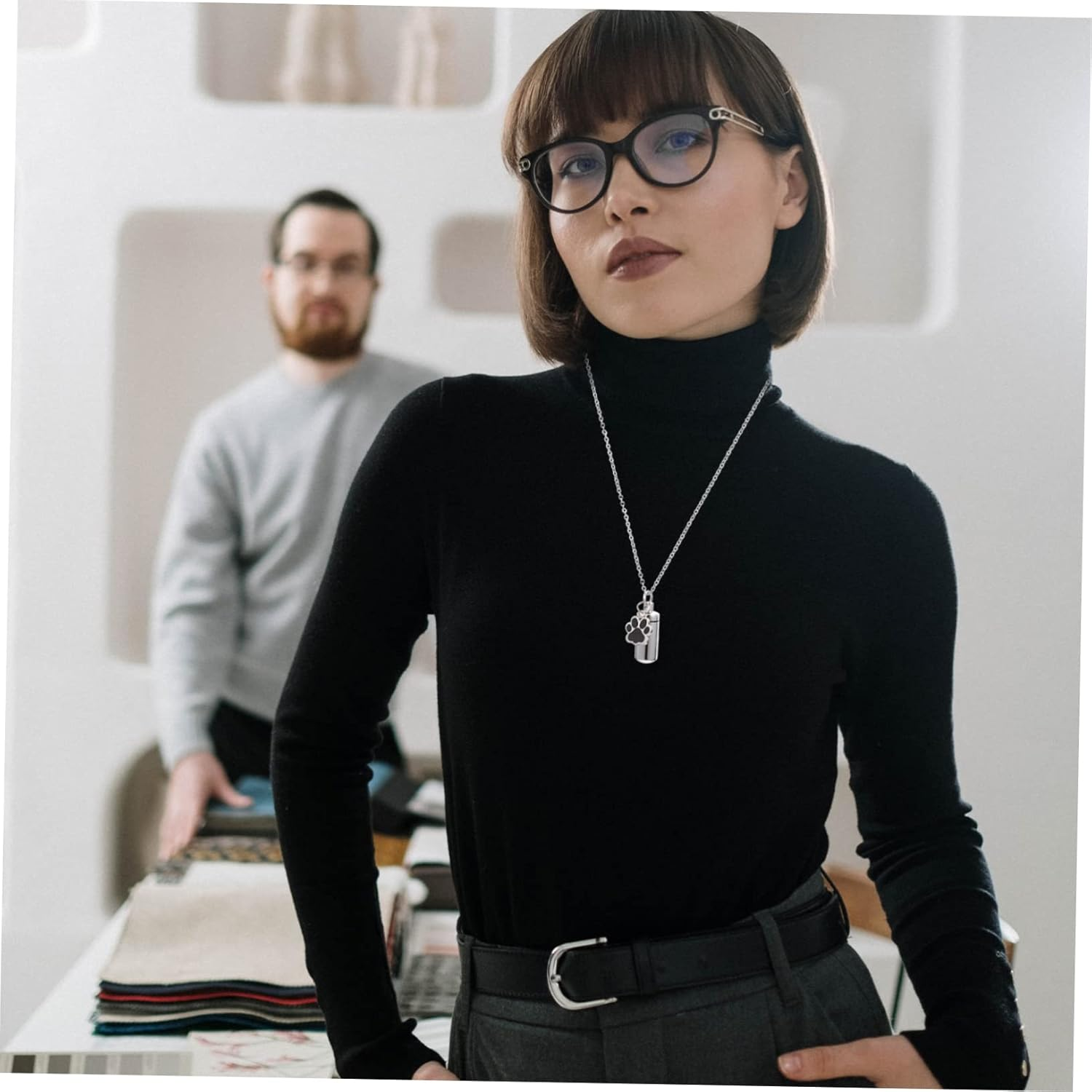 Beavorty Pet Urn Pet Ashes Memorial Urn Necklaces Keepsake Urns Cremation Pendants Necklace for Ashes Cremation Jewelry Hair Jewels Pet Necklace Human Use Ash Wood Stainless Steel image number 3