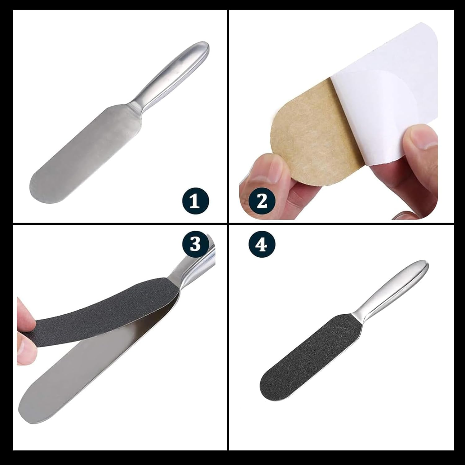 Wjelet Callus Removal Foot Set, Foot File with 20 Replacement Sandpapers, Double-Sided Callus File for Wet and Dry Feet, Stainless Steel Callus Remover for Smooth and Nourished Foot Skin image number 4