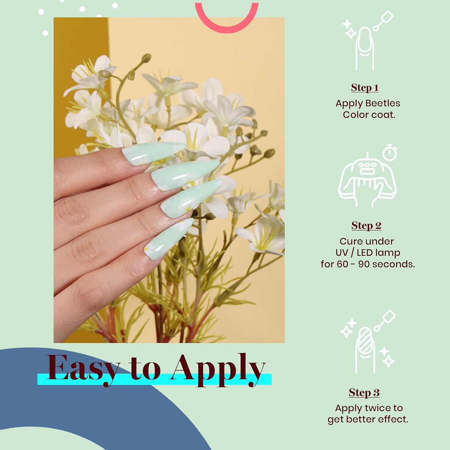 Beetles Gel Polish Gel Polish 15Ml Green Gel Polish Jelly Gel Nail Polish Nude Lagoon Green Color Soak off Uv Led Nail Lamp Spring Gel Polish Nail Art Manicure Salon Diy Home Solid Gel image number 6