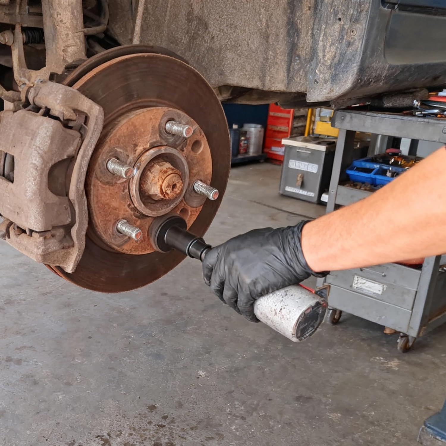 FLYTIN Wheel Hub Cleaning Kit - Hub Cleaner Tool for Drill, Automotive Grinding Maintenance Cleaner for Nuts & Bolt, Durable Auto Care for Garages, Trucks, Cars image number 4