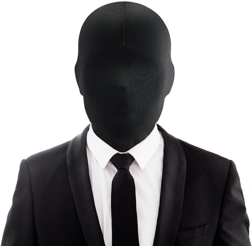 2 PCS Halloween Black Full Face Cover Spandex Mask - Head Cover Faceless Morph for Party Costume Adult image number 1