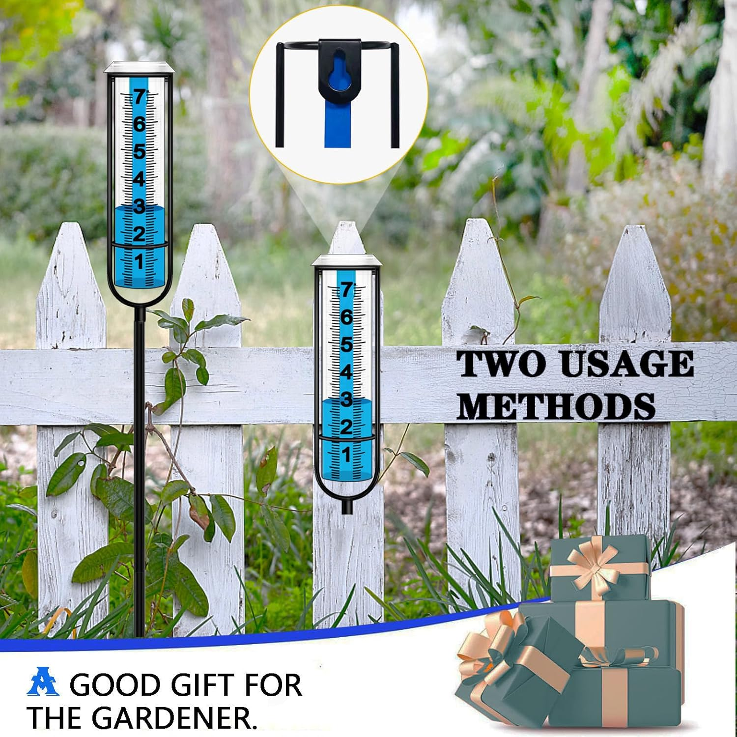 Rain Gauge, Freeze Proof Rain Gauge Outdoor with Stake, Upgrade Water Rain Meter, Rain Measure Gauge for Yard, Adjustable Rain Gauges Outdoors Best Rated, Detachable Rain Gauge for Lawn,Garden image number 4