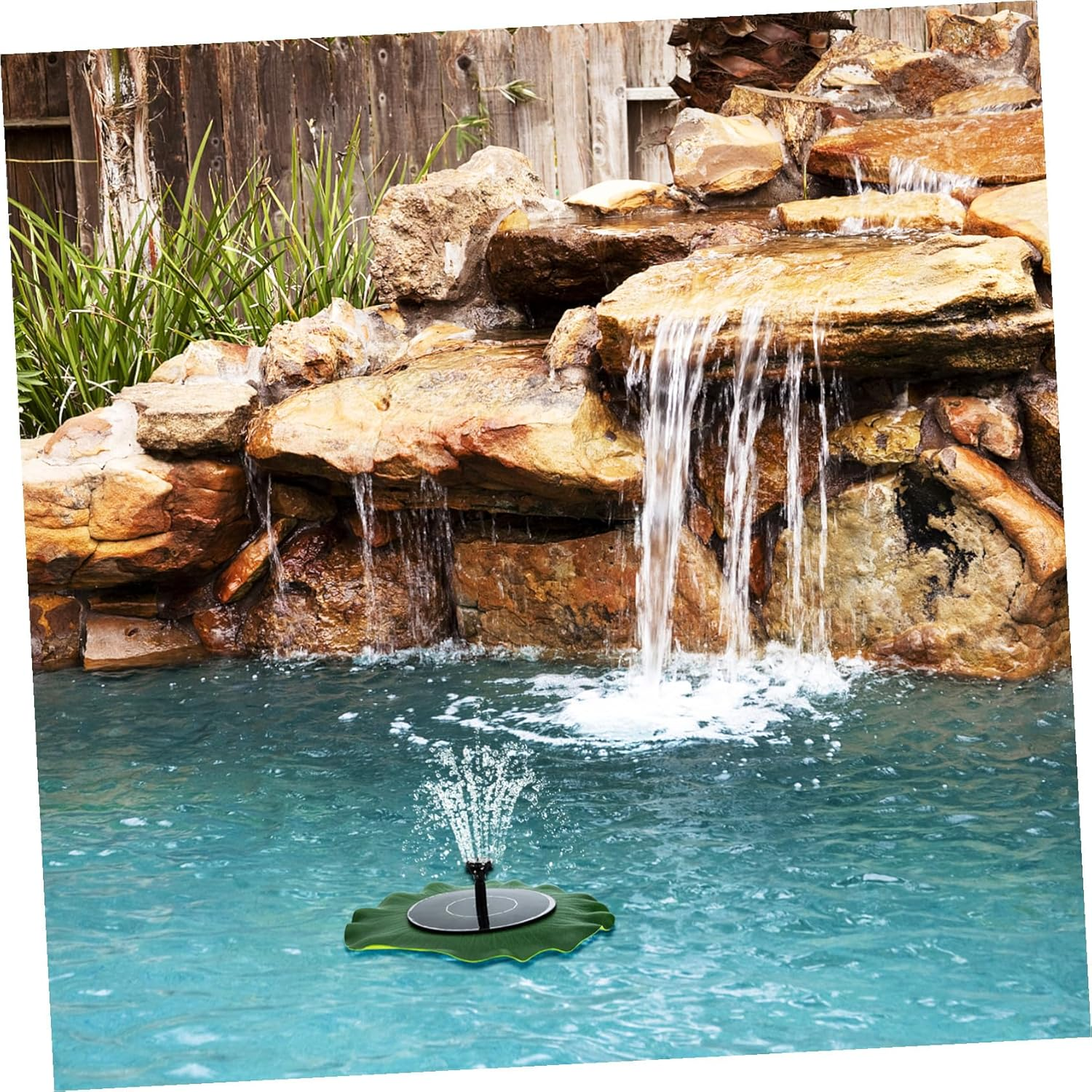 SEWACC Creative Solar Water Fountain Solar Pump Outdoor Garden Courtyard Landscape Decoration Floating Miniature Water Feature Easy Installation Backyard Pools Fish Ponds image number 2