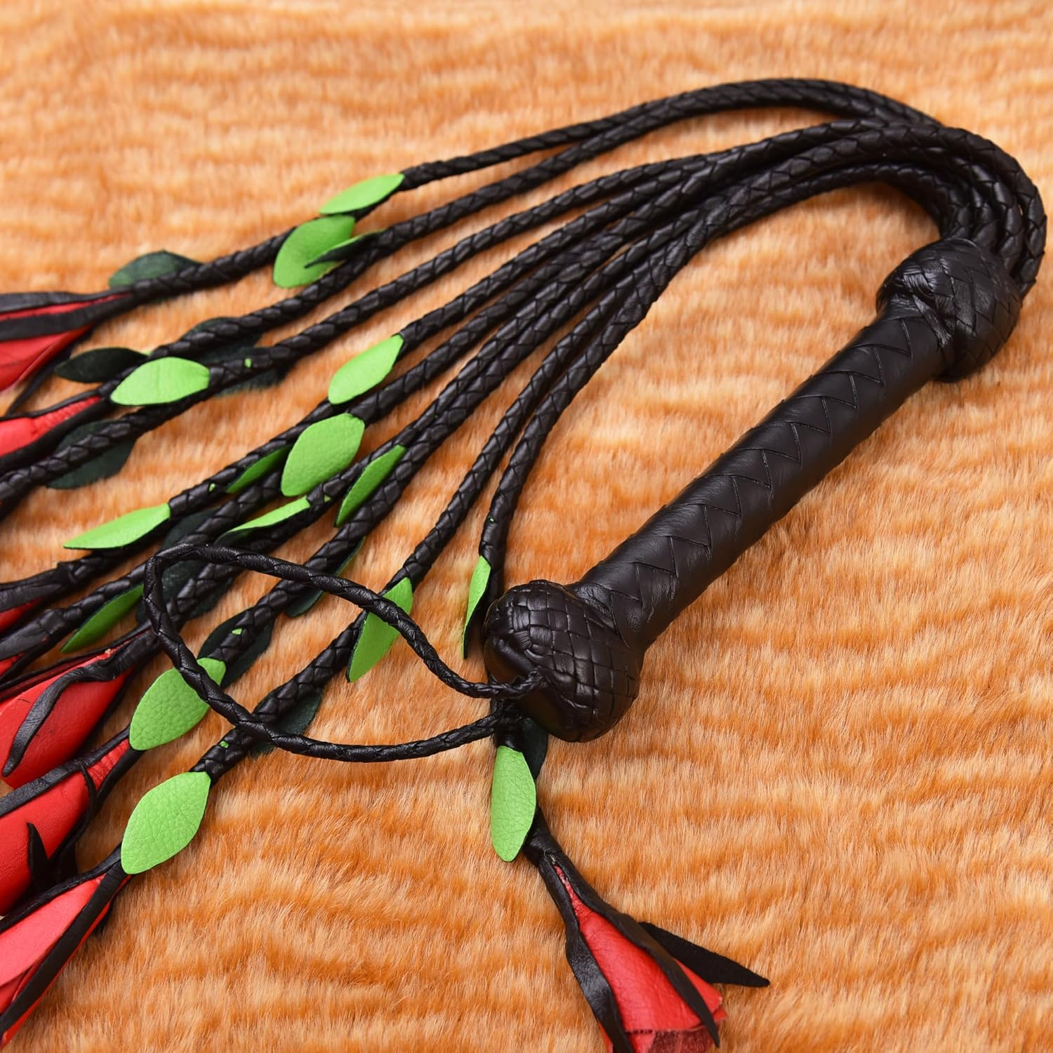 9 Decorated Falls Leather Horse Crop, Riding Leather Crop Whips with Hanging Loop, Leather Horse Crop Whip for Couples image number 5