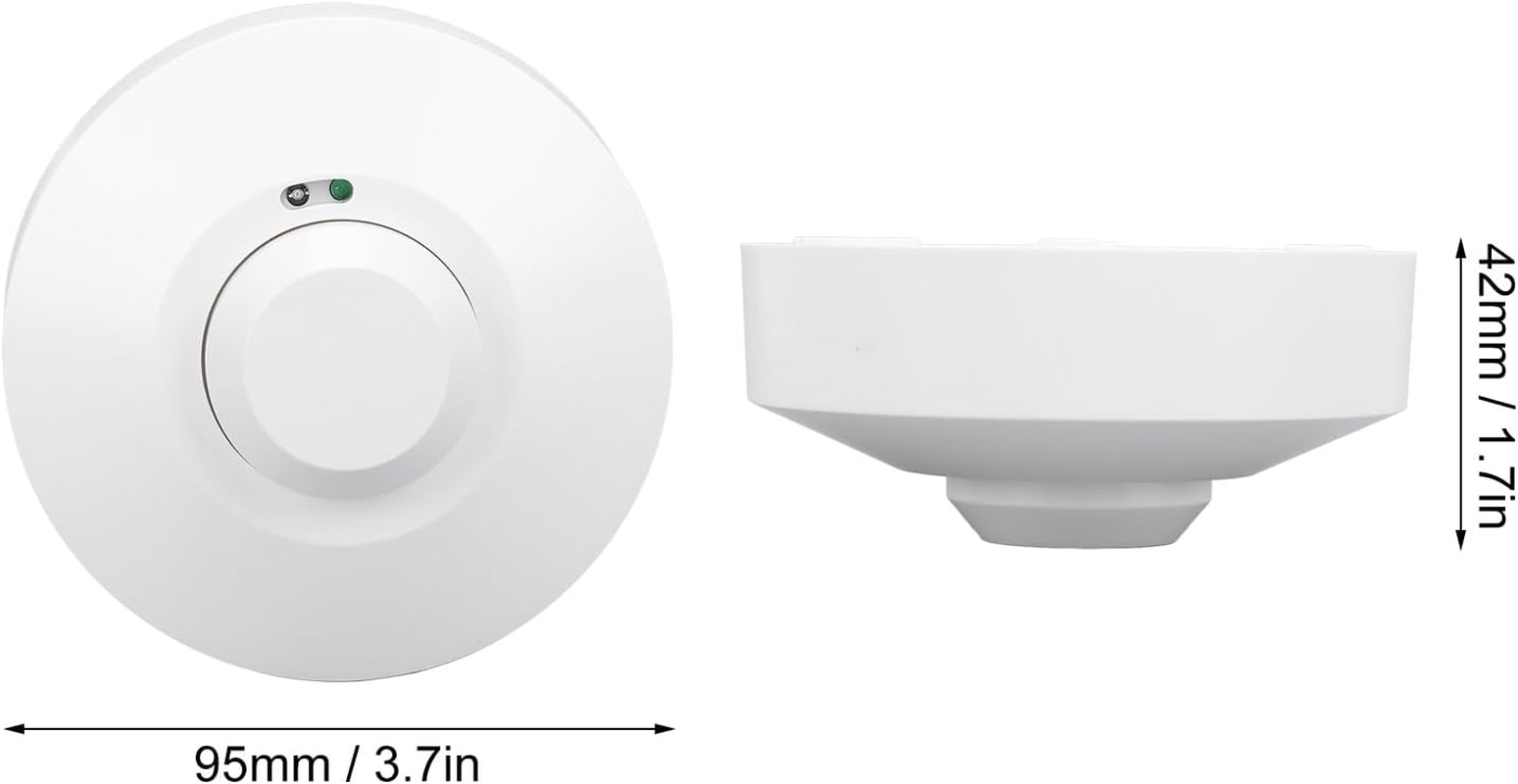 360 Degree Microwave Ceiling Motion Sensor, 5.8Ghz Doppler Radar Ceiling Sensor for Indoor Lighting, 530Sq Ft Coverage, Adjustable Delay (8-12Min) image number 2