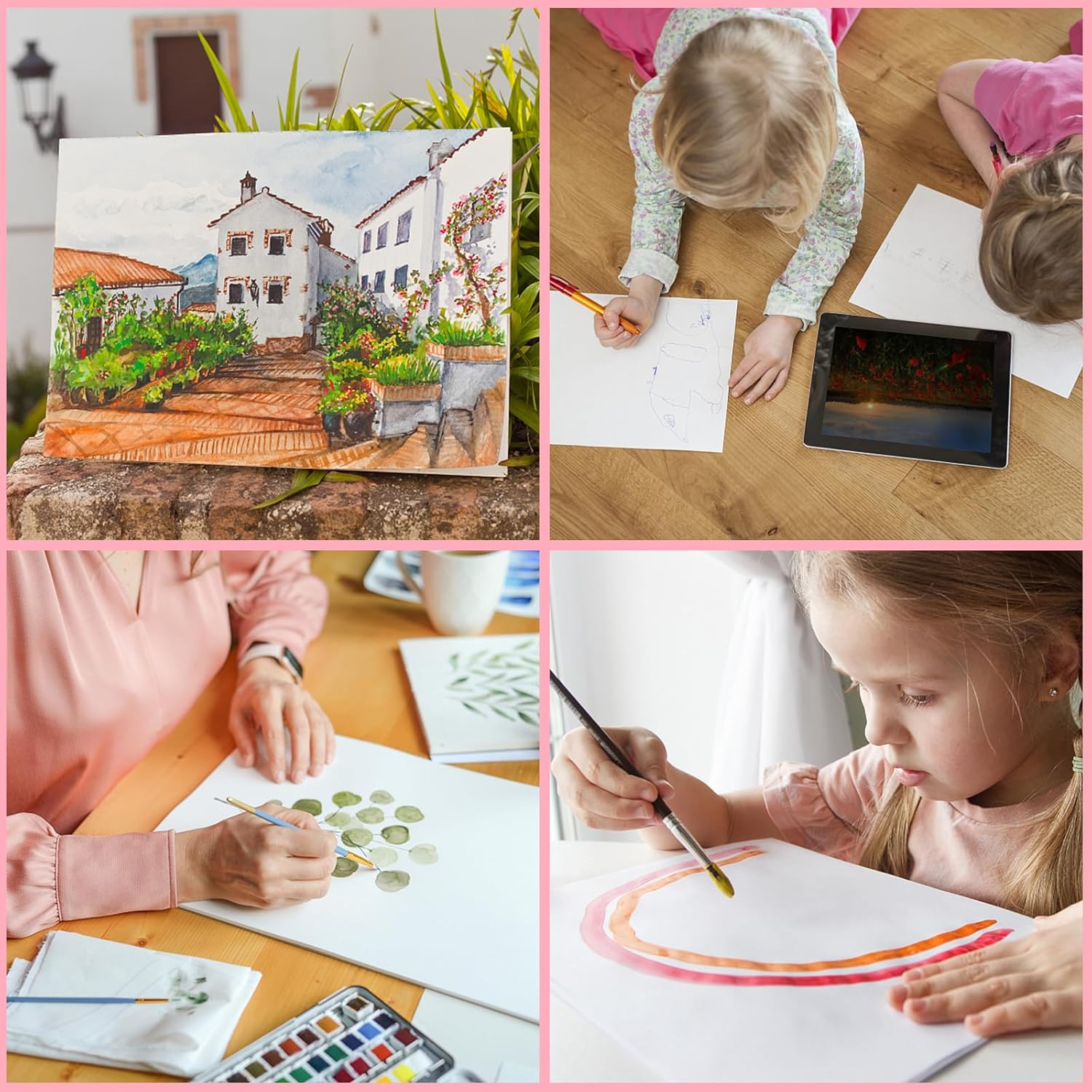 ESRICH Canvas Boards for Painting 8X10In,56 Pack Bluk Canvases for Painting - 100% Cotton Canvas Panels for Oil, Acrylic & Watercolor Painting. image number 5