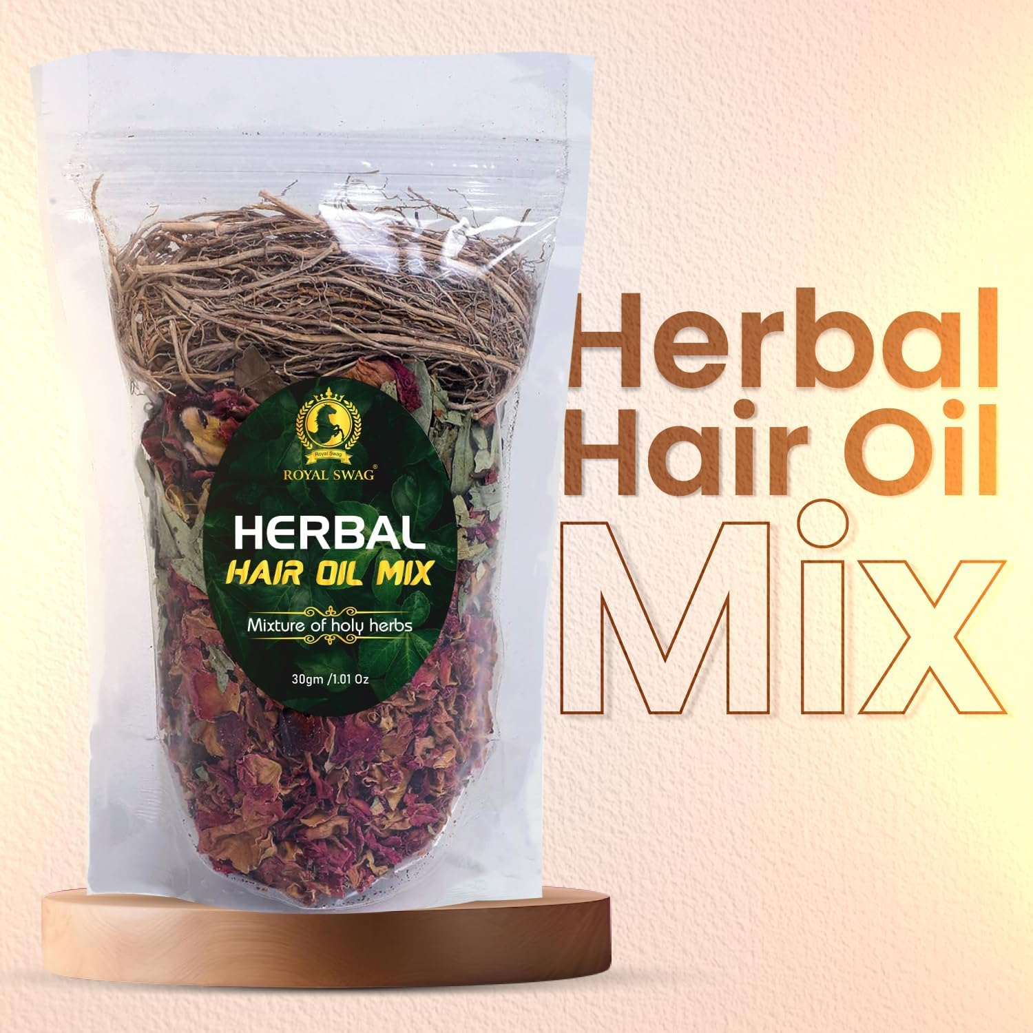 Herbal Hair Oil Mix of Vital Herbs Dried Hair Oil Mixture Essential Herbs for Thick Long Hair (30 G/1.05 Oz) for Hair Nourishment- 100% Vegan and Natural Product Made in India