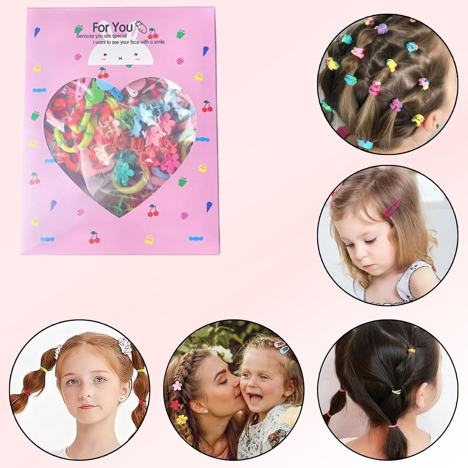 780-Piece Hair Accessories Set for Girls &ndash; Includes Bow Clips, Flower Hair Clips, and Elastic Hair Ties &ndash; Multi-Colored for Kids and Toddlers image number 3