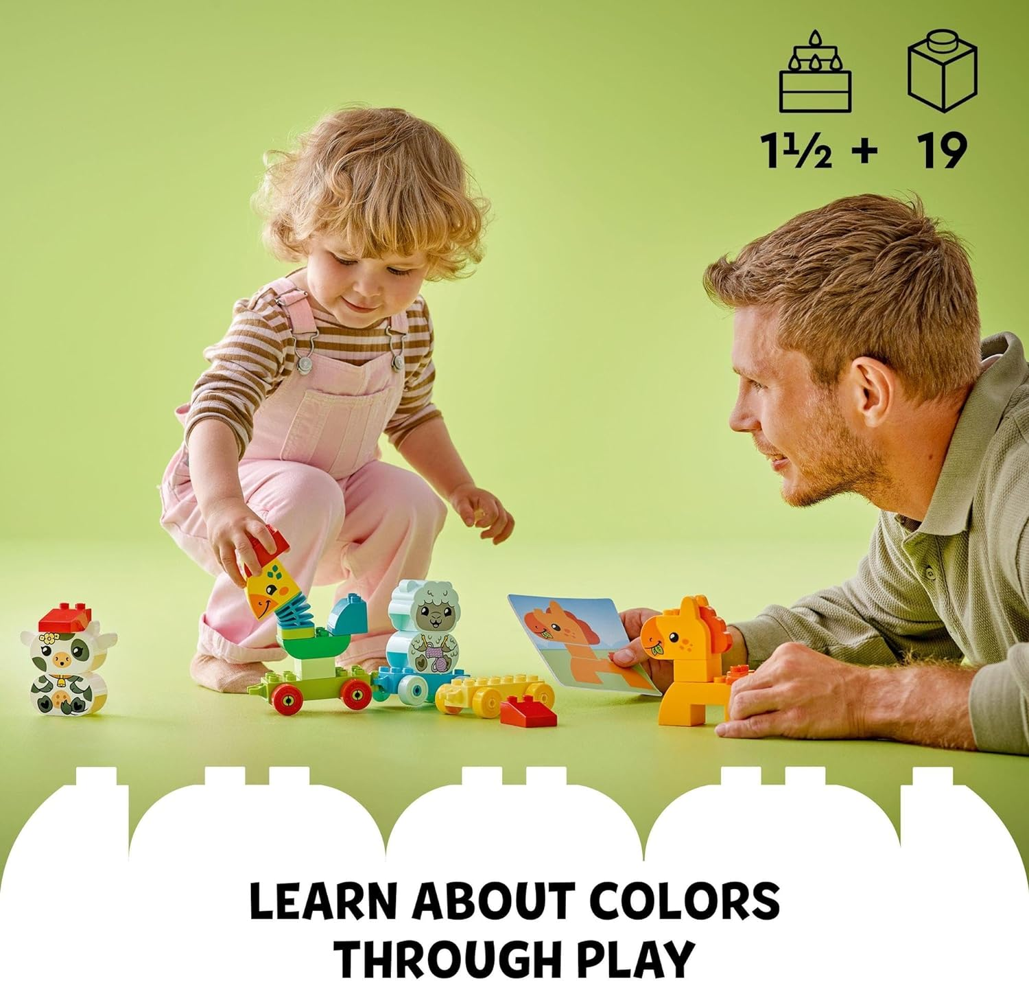 LEGO DUPLO My First Animal Train Toddler Toy for 18+ Month Boys and Girls, Learning Set with Rooster, Horse, and Cow Farm Animal Figures, Educational Kids or Baby Toy,Treat for Preschool 10412 image number 6