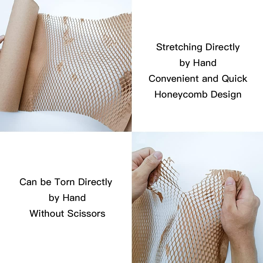Honeycomb Cushioning Paper 40Cm*30M Packaging Paper Eco-Friendly Honeycomb Alternative to Bubble Wrap for Packing & Moving image number 1
