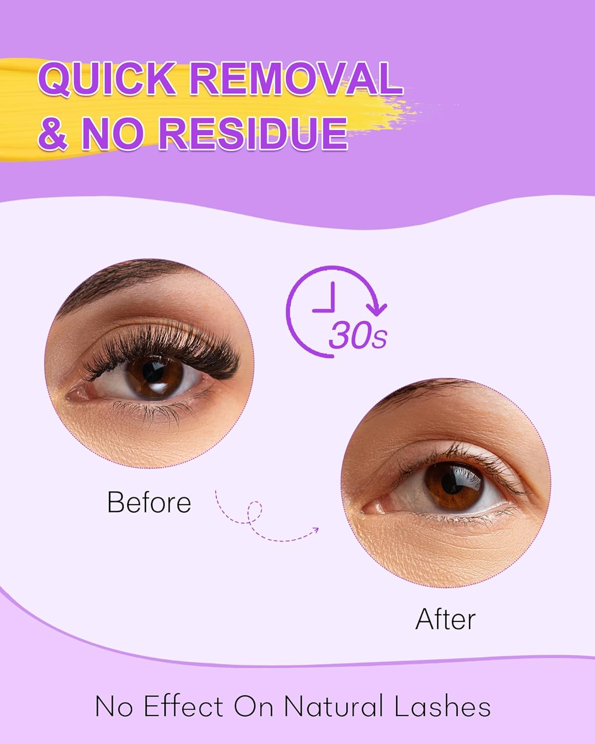 LZM Cluster Lash Glue Remover 5Ml &ndash; Gentle Eyelash Glue Remover Oil-Based Formula with Mascara Wand, Quick & Easy Removal for Sensitive Eyes & DIY Lash Extensions image number 4