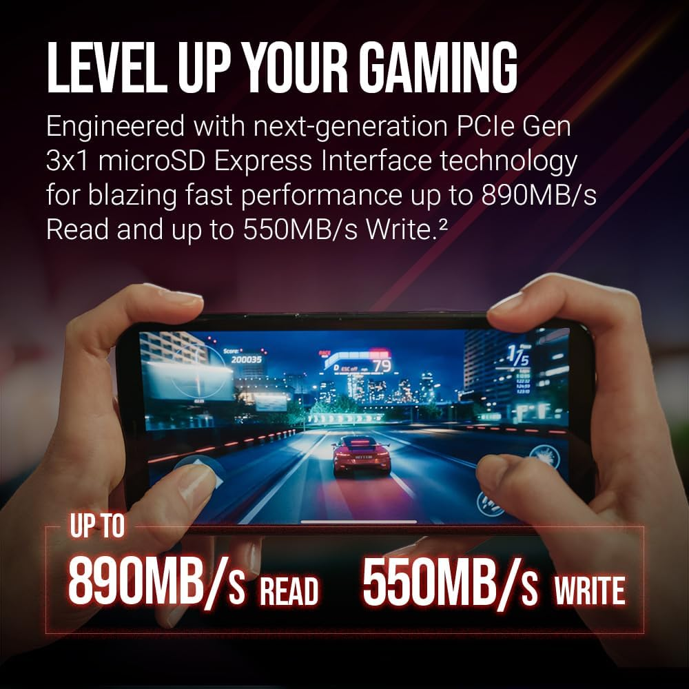 PNY Microsd&trade; Express 128GB UHS-I U3 V30 A1 Microsdxc Flash Memory Card, up to 890 Read & up to 550 Write, Ideal for Microsd Express Compatible Devices like Nintendo Switch 2 image number 4