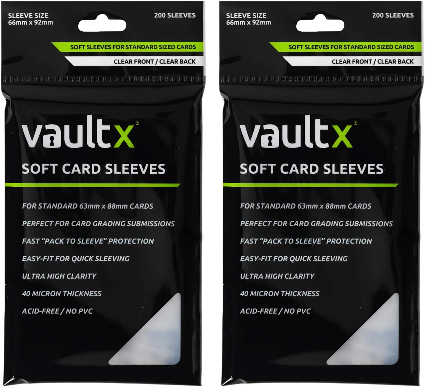 Vault X Trading Card Penny Sleeves, Soft, High Clarity, Inner Sleeves, Collectible Card Games, Sports, TCG (200 Pack) image number 1