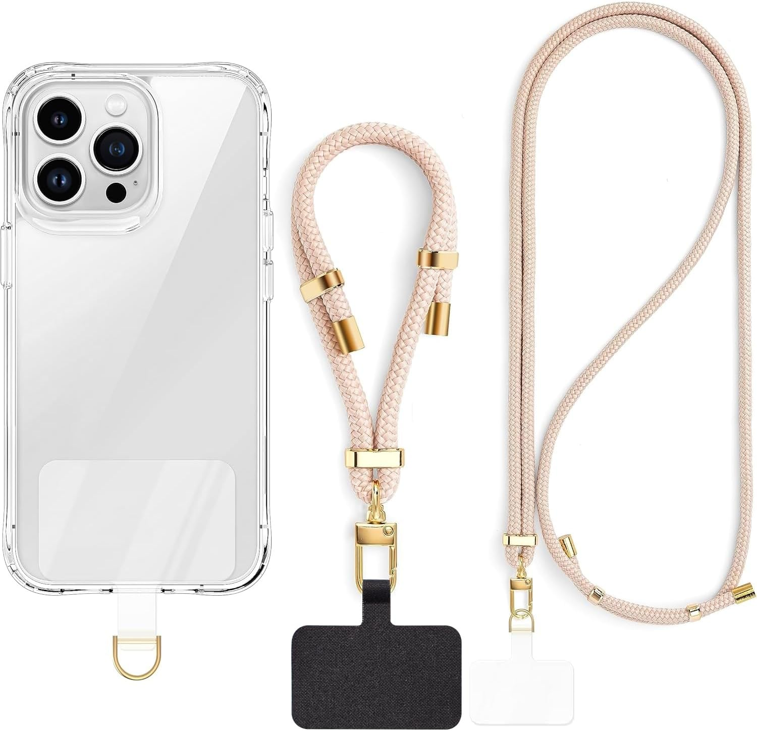 2 Pads Phone Lanyard, H HOME-MART Adjustable Crossbody Cell Phone Strap Universal Phone Wrist Lanyard 2Pcs Phone Patch Tether Tab for Most Smartphones Cell Phone Accessories image number 4