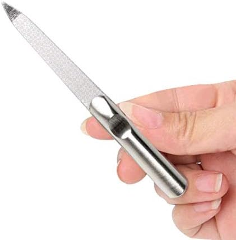 2Pcs Stainless Steel Nail File Professional Double Sides Washable for Acrylic Nails for Nail Art DIY or Nail image number 3