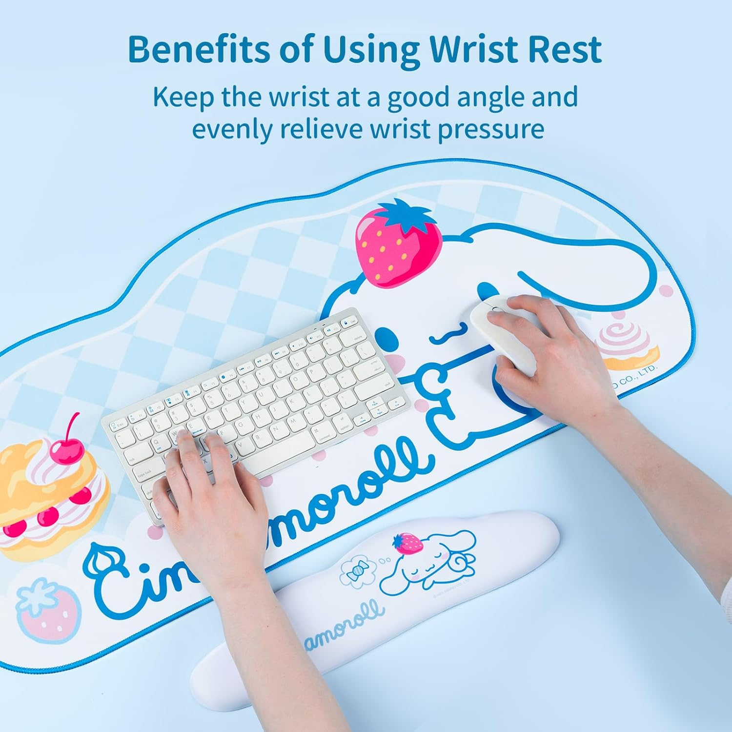 Kuitmor Memory Foam Cloud Wrist Rest, Non-Slip Rubber Base Keyboard Wrist Rest for Gaming, Home Office Work Wrist Support- DEG image number 4