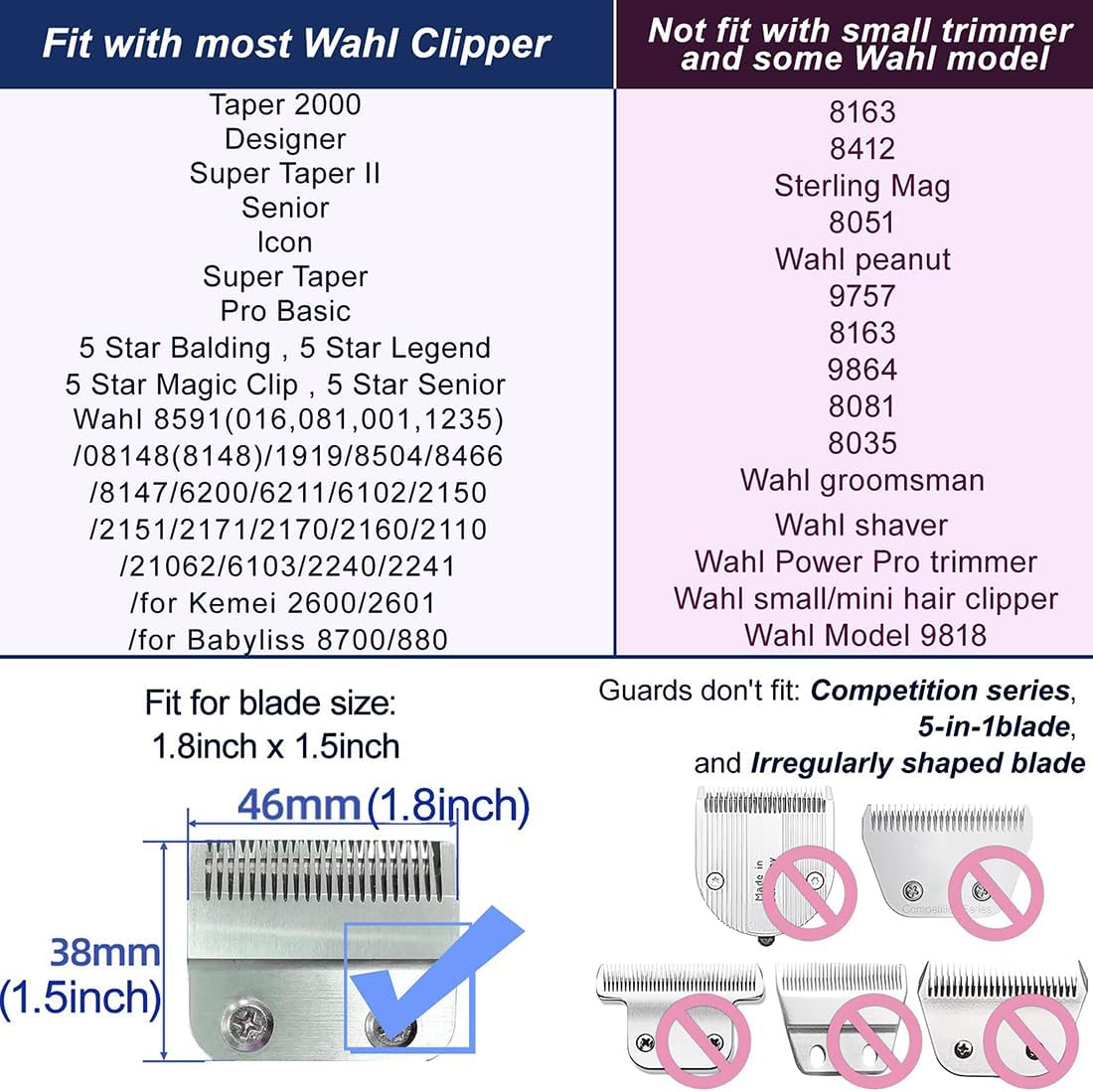 10PCS Clipper Guards, Professional Hair Cutting Guides Compatible with Wahl Clipper, Clipper Guards with Metal Clip-From 1/16 Inch to 1 Inch(1.5-25Mm) Detail Cleaning Brush(Black) image number 3