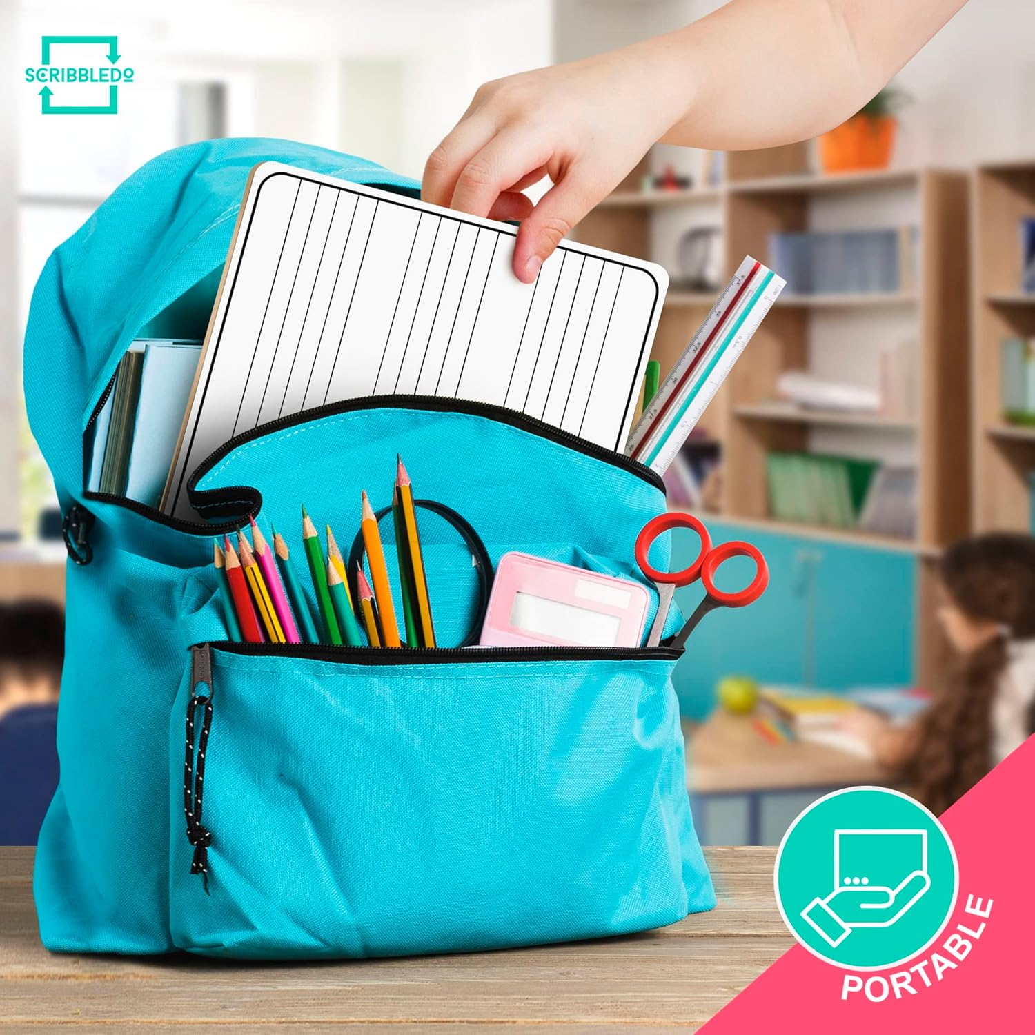 10 Pack Dry Erase Staff Music Lap White Boards 9"X12" L Write Musical Notes and More (Double Sided Mini Whiteboards) Erasers Included