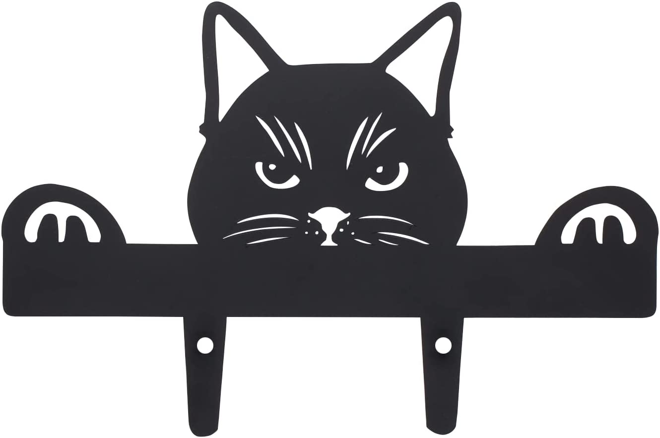 Metal Black Cat Yard Art Statue, Outdoor Garden Lawn Ornament Silhouette Decor, Gifts for Cat Lovers image number 1