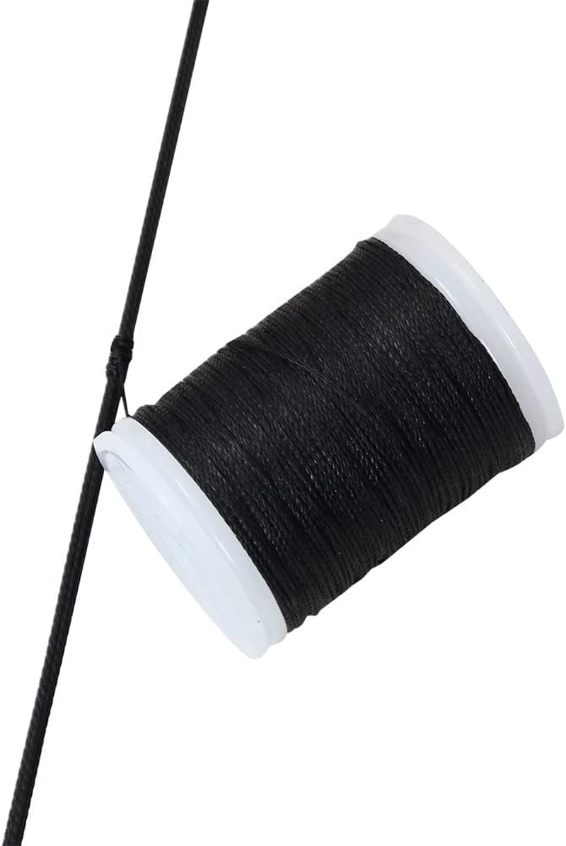 SOPOGER Archery Bow String Serving Thread 131 Yard Bow Serving String Material Durable Nylon Peep Sight Nock Bowstring Thread for Compound/Recurve Bow (White-Black) - Black image number 2