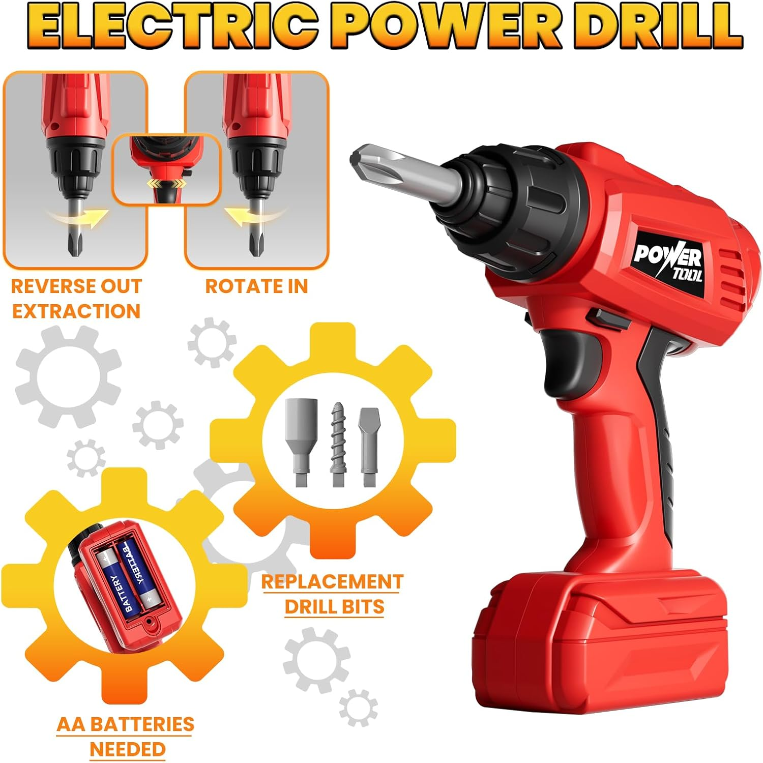Kids Tool Bench with Realistic Tools and Electric Drill, 2-In-1 Transformable Kids Tool Set, Pretend Play Construction Workbench Toys for Toddler Boys Girls Age 3-8 image number 1