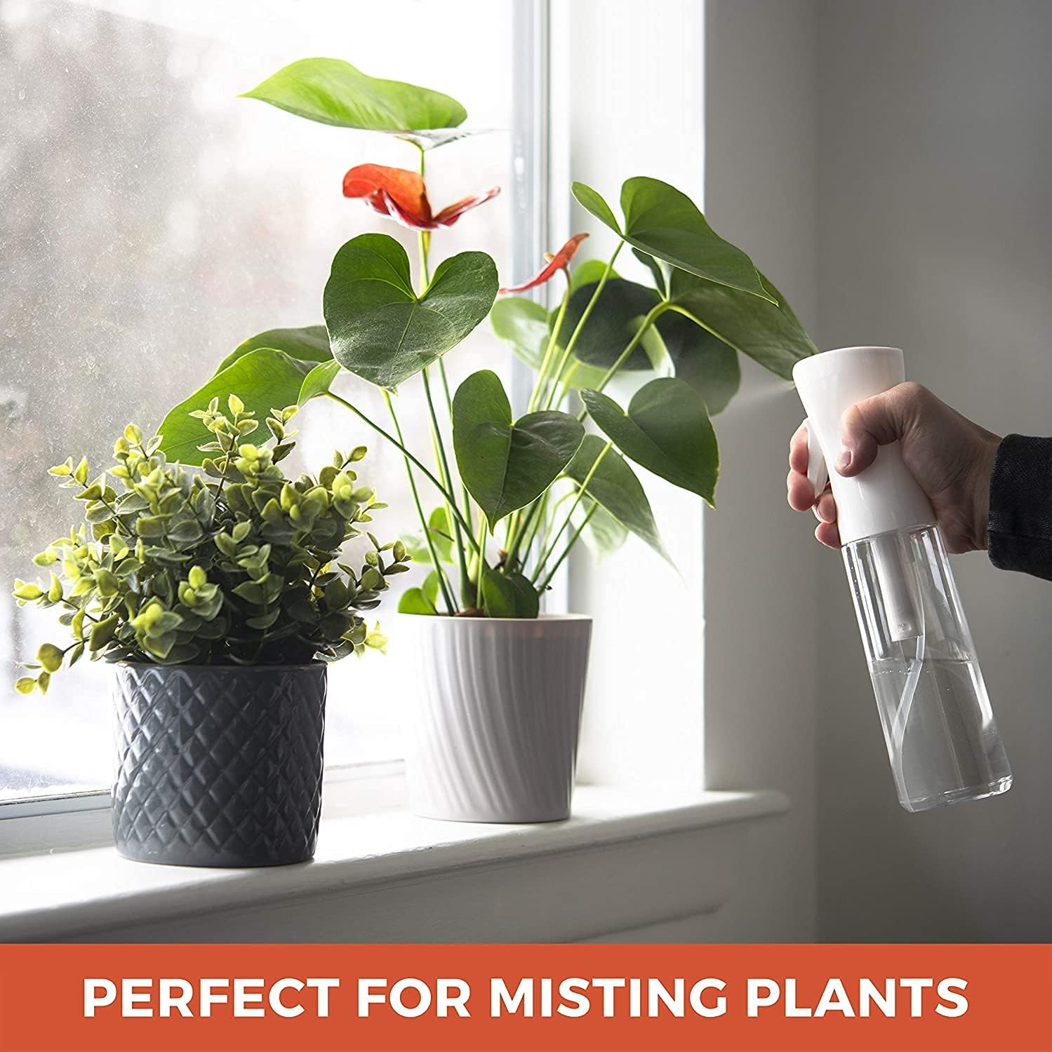 Continuous Spray Bottle, Hair Spray Bottle Continuous Water Mister Spray Bottle Empty Ultra Fine for Hair Styling, Pets, Plants, Cleaning, Misting & Skin Care, Salons (Clear-300Ml-2Pack) - Clear-200Ml-2Pack image number 2