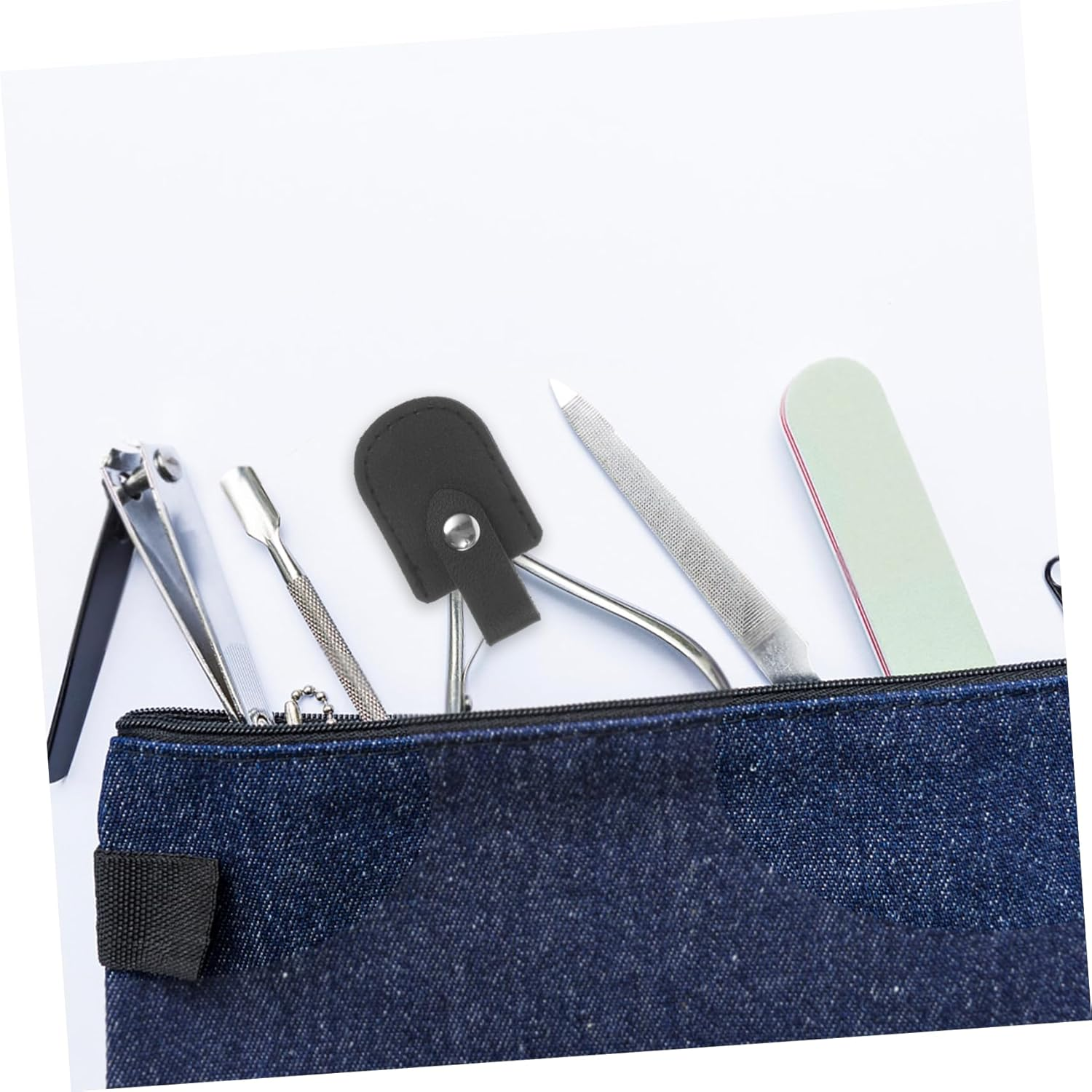 Ipetboom Pu Protective Nail Nipper Cover Sleeve for Manicure and Pedicure Tools Universal Cuticle Scissors Handle Storage Pouch Black Nail Scissor Case at Home and Salon image number 2