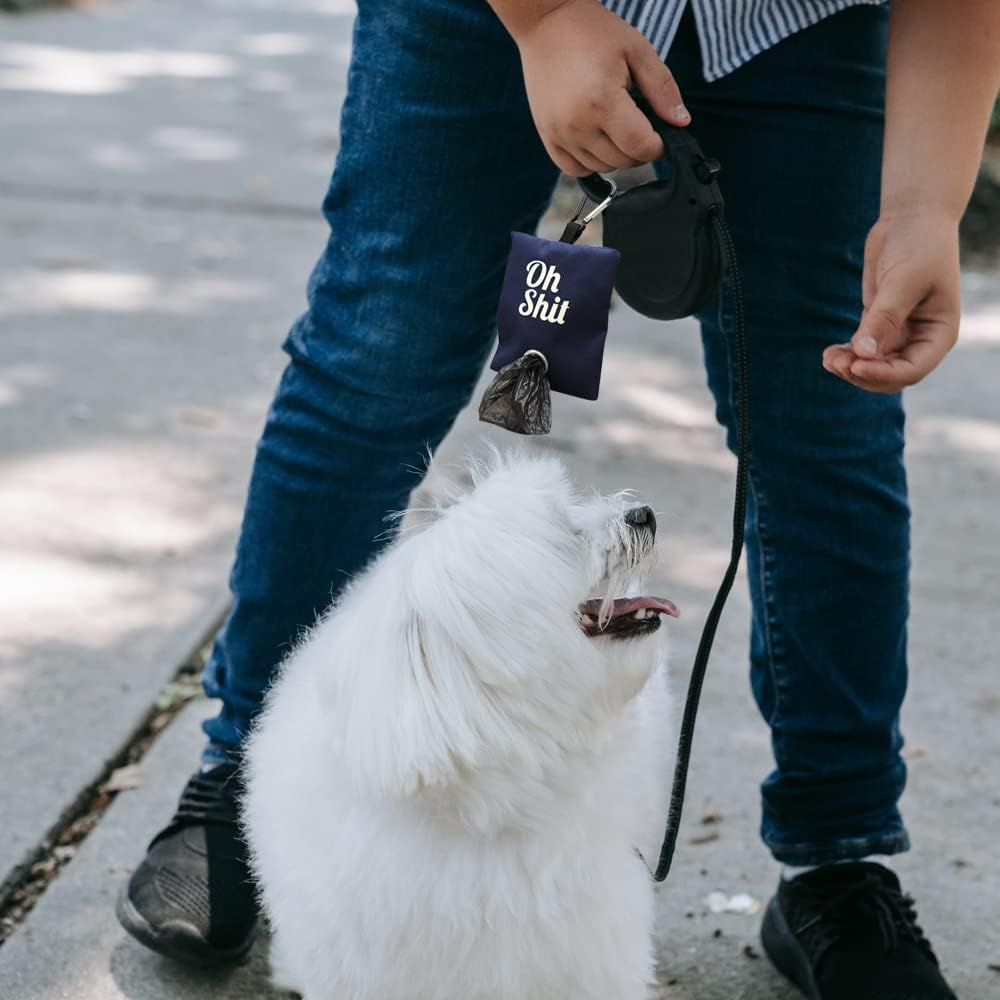 2 Colors Pet Waste Bag Dispenser, Portable Dog Poop Bag Holder for Leash, Dog Waste Bags Container with Metal Clip for Walking, Running or Outdoor Accessory (Black & Blue) image number 5