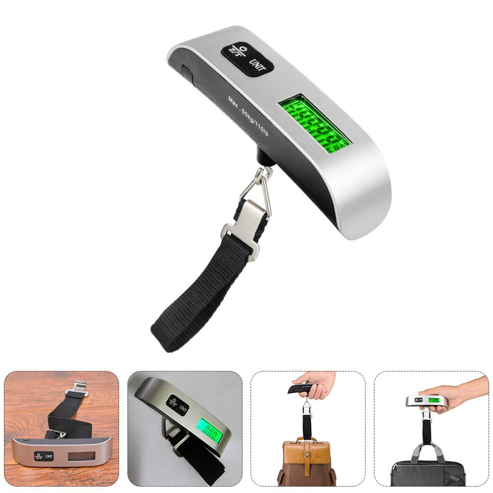 KESYOO 50Kg Portable Luggage Scale Electrical Baggage Scale Suitcase Scale (Silver) image number 4