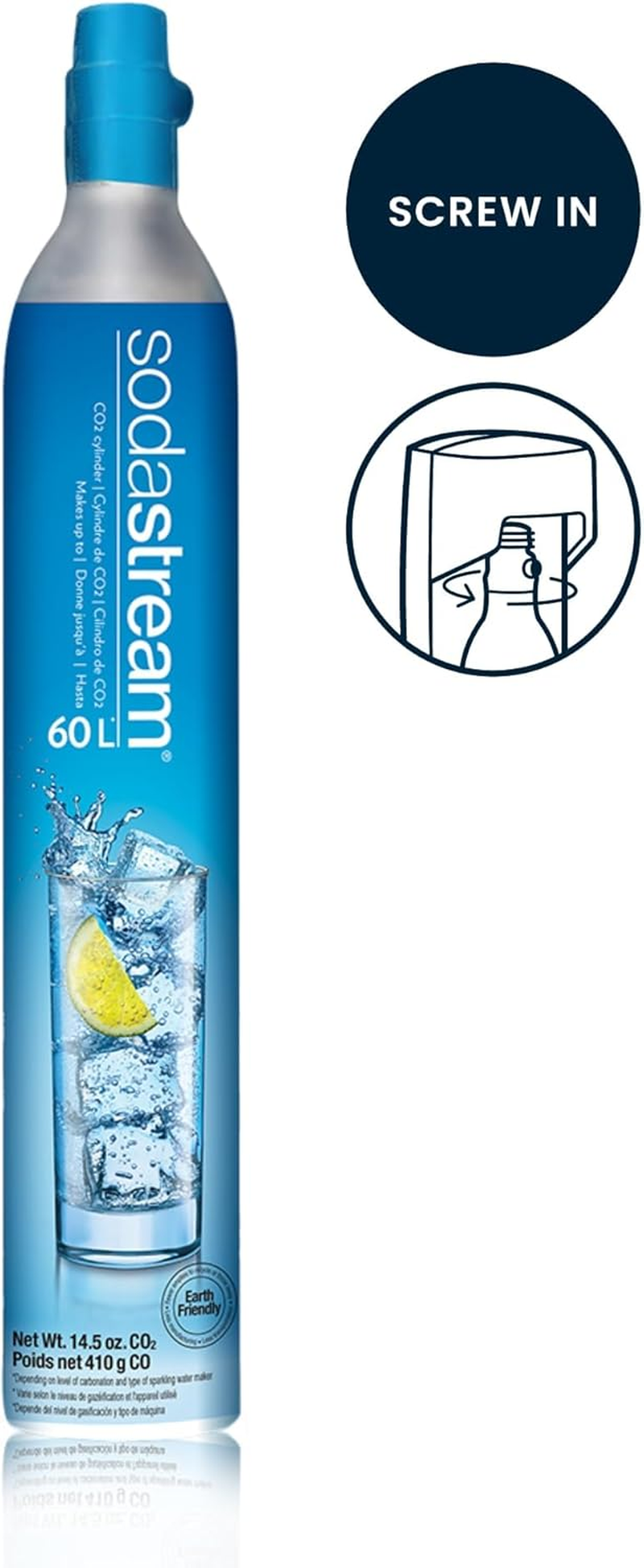 Sodastream - 60L Spare CO2 Cylinder | Create Sparkling Water in Seconds | Always Have a Spare on Hand to Keep Your Drinks Sparkling | up to 60L of Sparkling Water from Each CO2 Cylinder image number 1