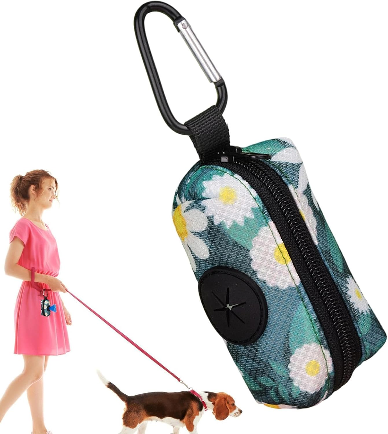 Dog Poop Bag Holder - Graphic Print Dog Poop Bags Rolls Holder - Portable Dog Waste Bag Holder for Camping, Dog, Cat, Traveling image number 3