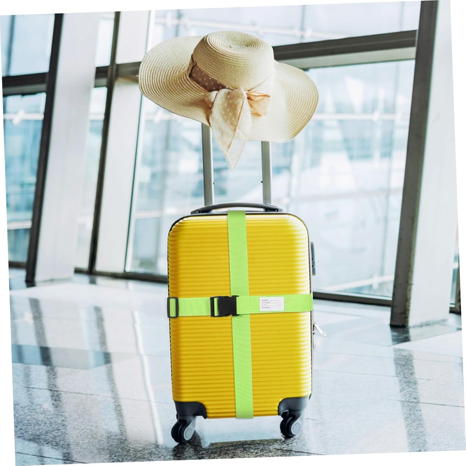 WEKAMOS 4Pcs Adjustable Luggage Straps with Quick Release Buckles Fluorescent Suitcase Secure Belts for Travel Suitcases Tear Resistant Travel Accessories image number 4