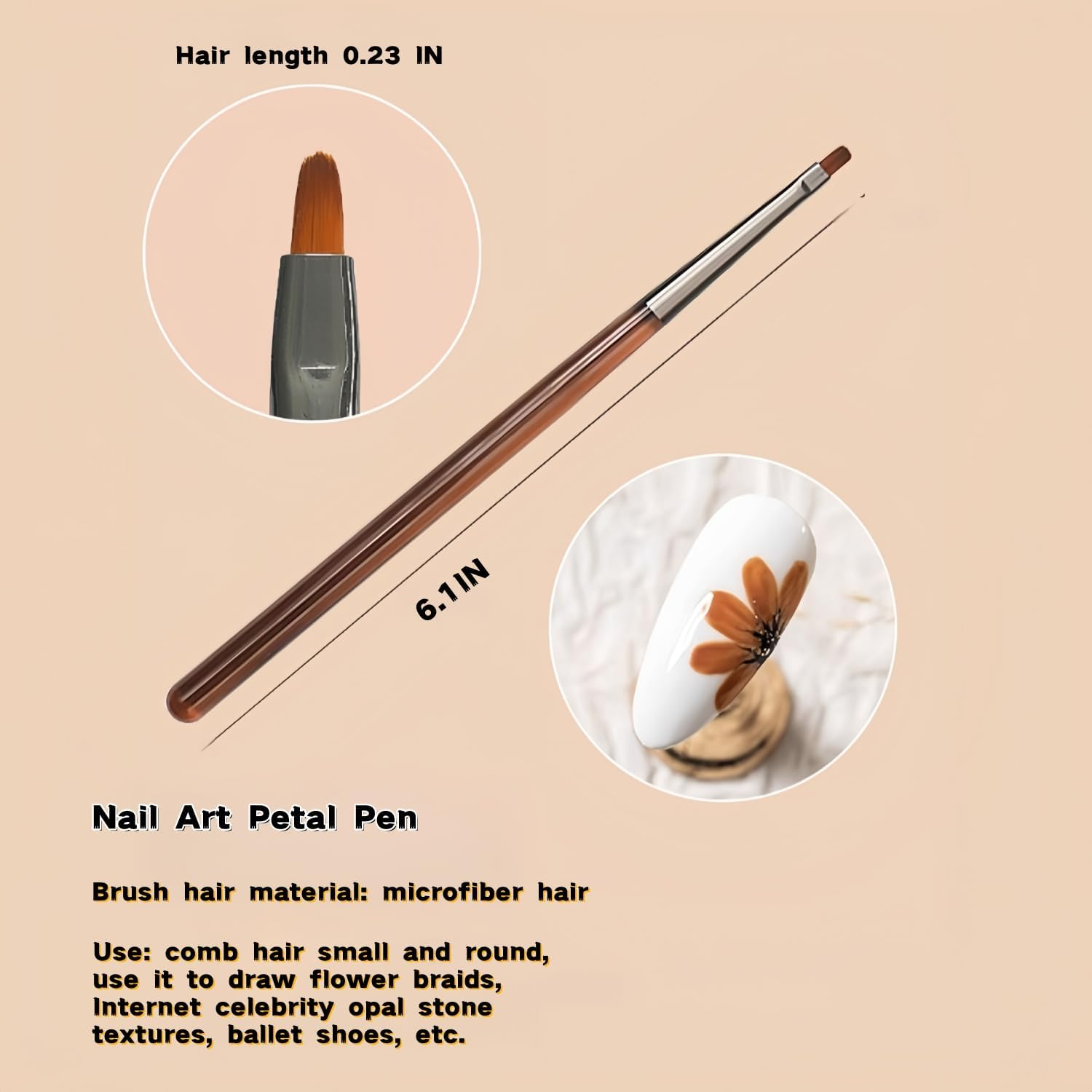 9-Piece Nail Art Brushes Set, Nail Design Tools Kit with Acrylic Nail Brush, Gel Brush, Nail Pen, Manicure Tools for Salon and Home Use, Suitable for Professionals and Beginners