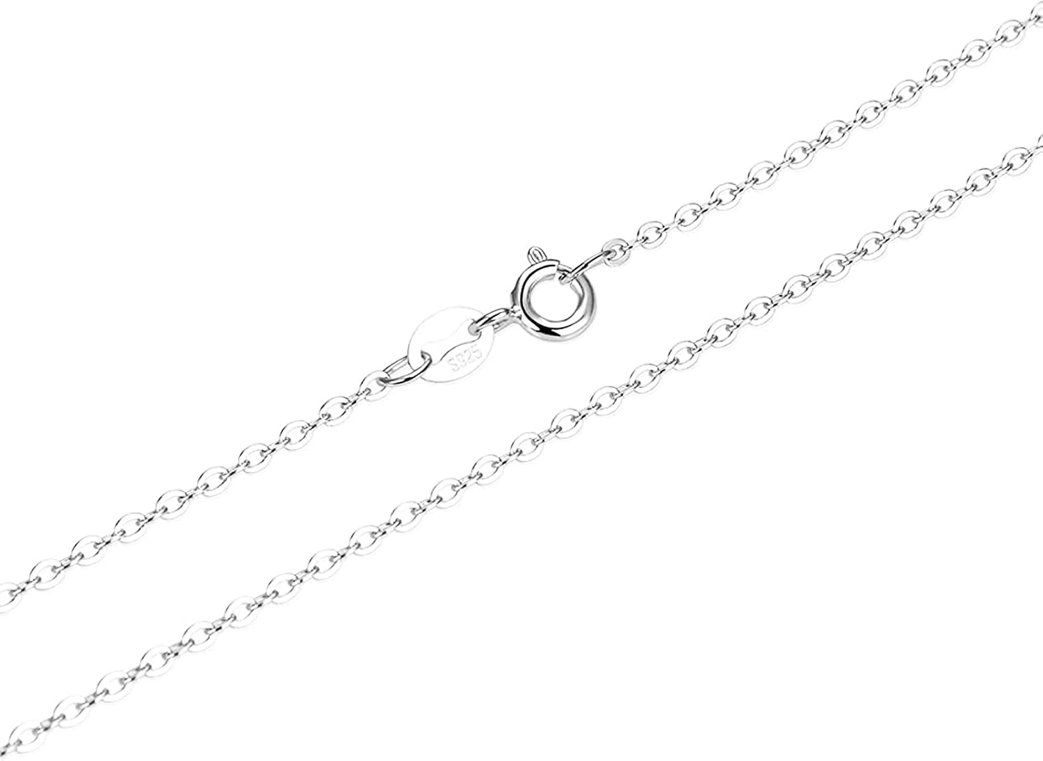 ZALIZR Strong and Thin Cable Chain Necklace for Women Men Unisex, 1.5MM 925 Sterling Silver Overlay, Braided Rope Chain, Spring Ring Clasp, 18-20 Inches