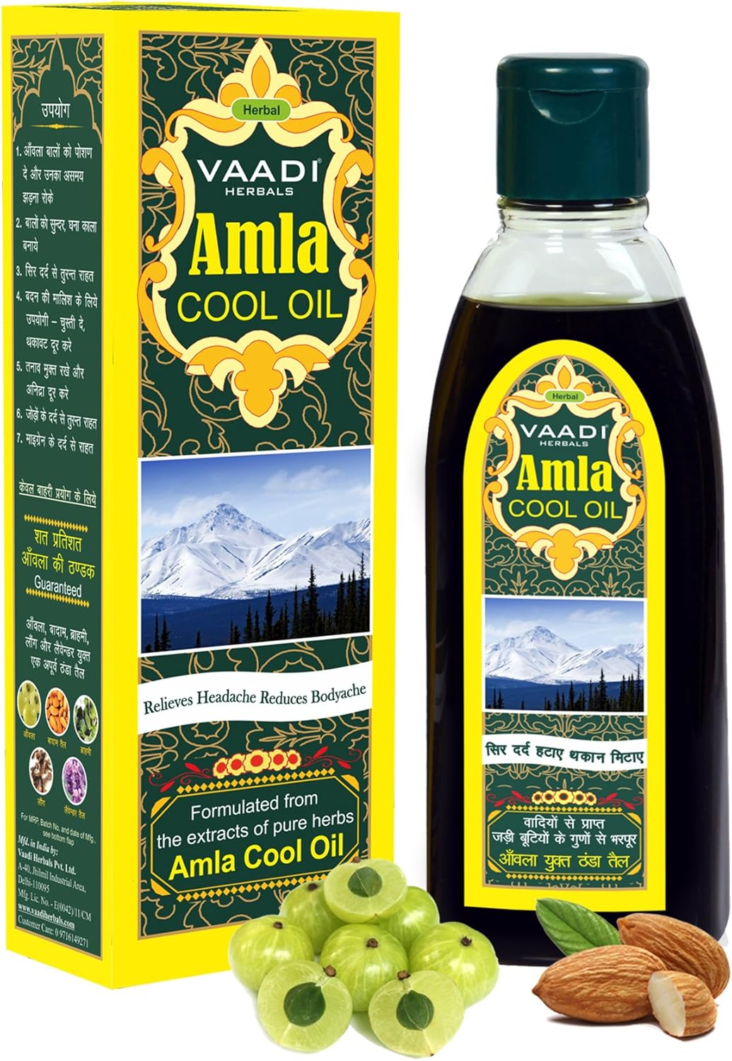Vaadi Herbals Amla Cool Oil with Brahmi and Amla Extract, 200Ml image number 1