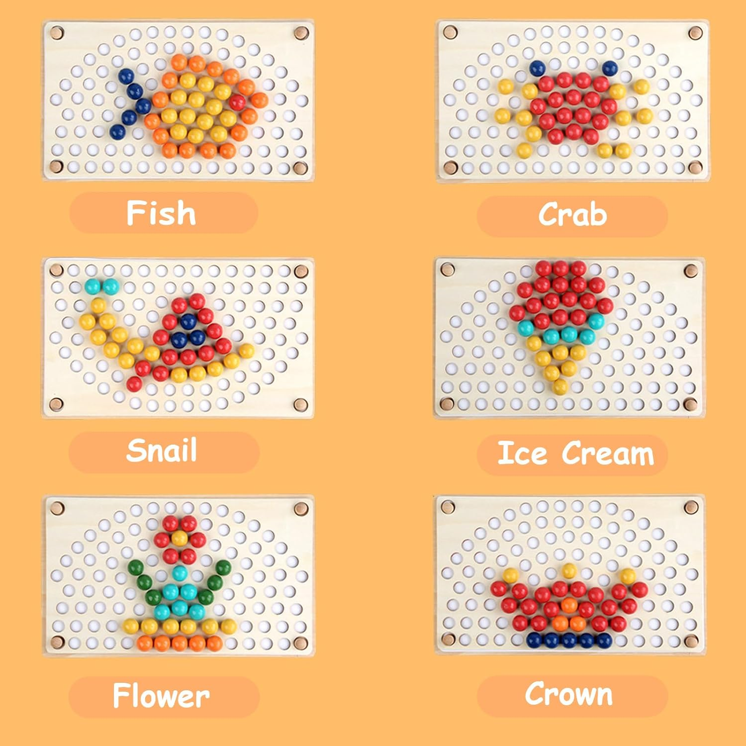 Montessori Toys 3 4 5 Year Old,Colour Sorting Game,Learning & Education Toy,Color Recognition,Chopsticks Clip Rainbow Beads Hands Brain Training, Fine Motor Skill Toys for Girls Boys image number 1