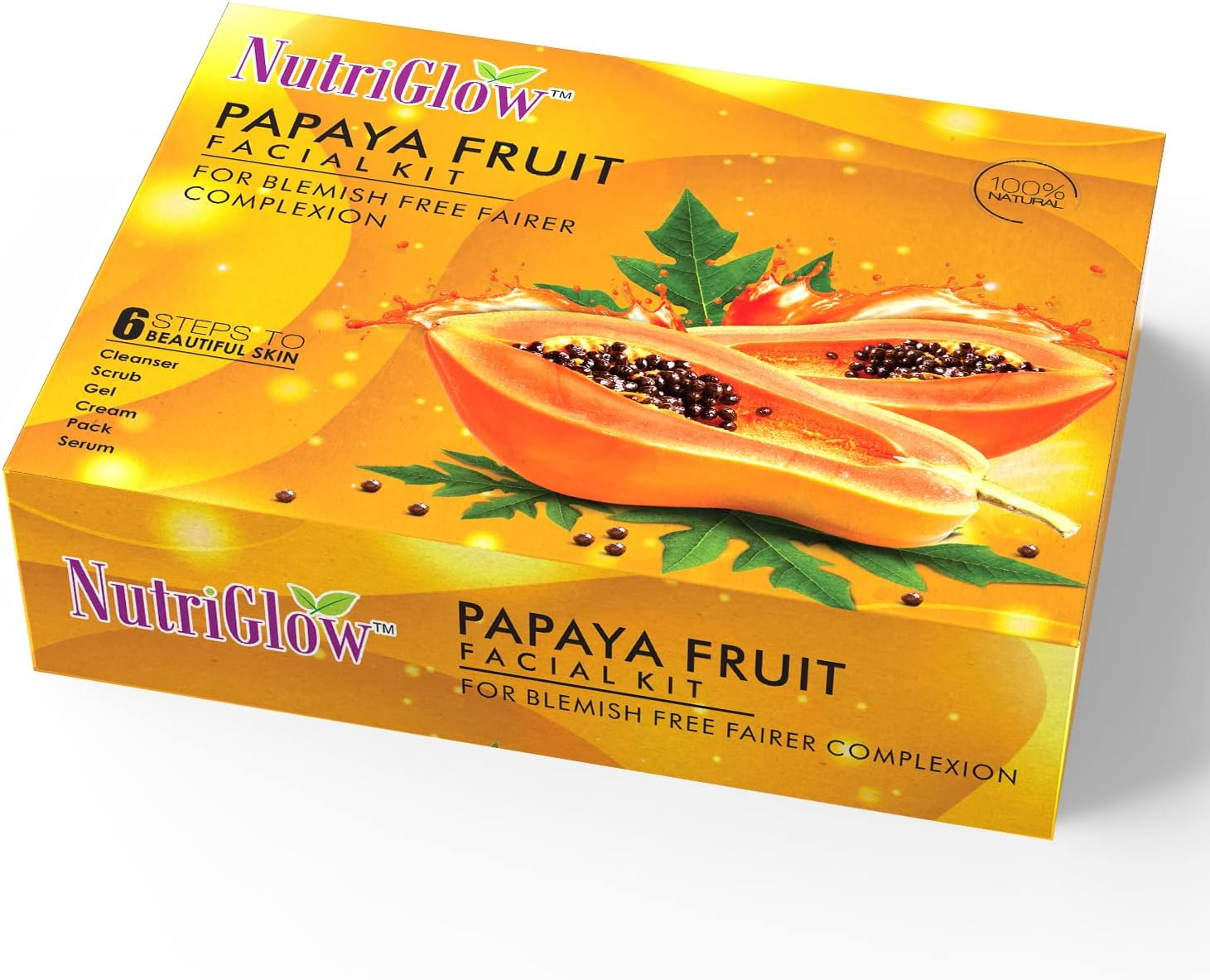 Papaya Fruit Facial Kit for Men, Women for Glowing Skin (250 Gm + 10 Ml) image number 4