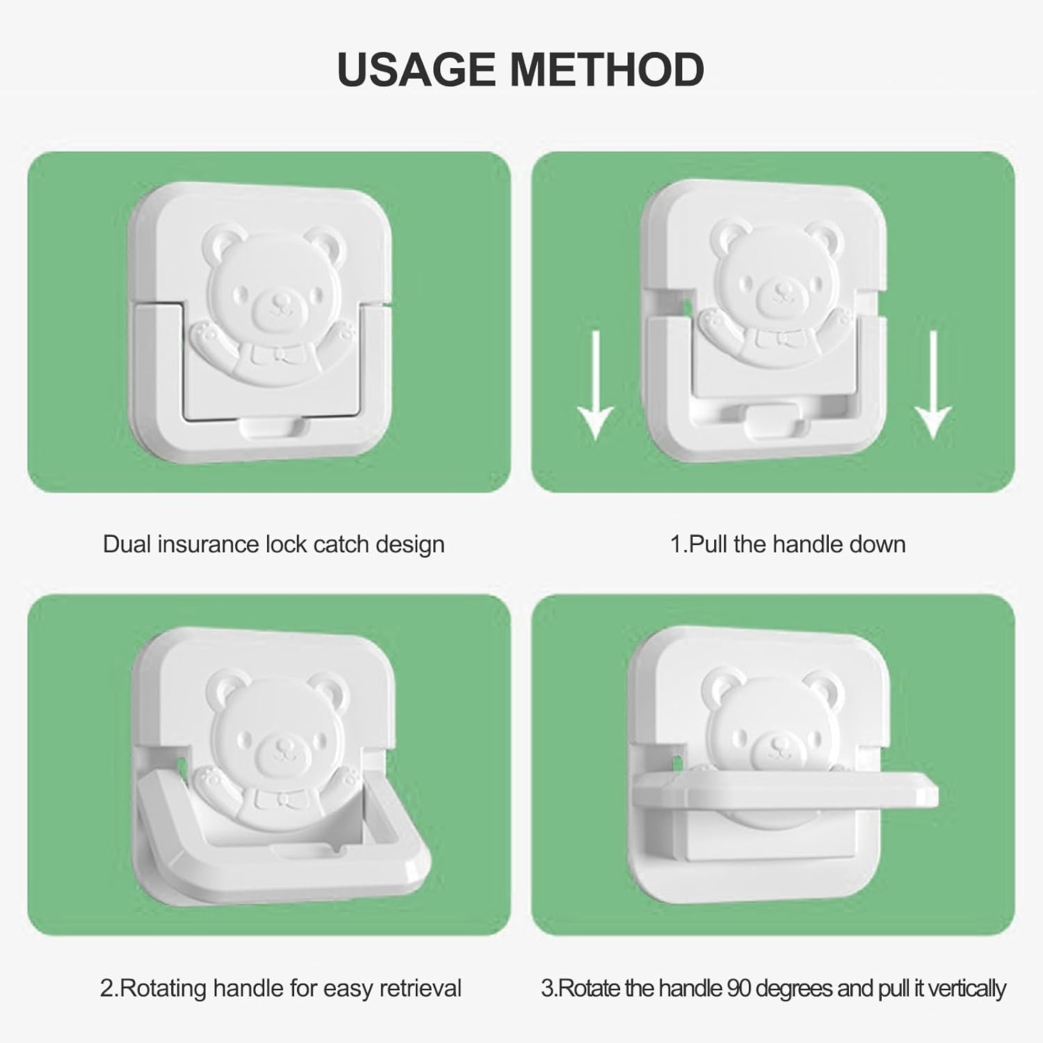 26Pcs Socket Protection Cover, Power Point Cover Child Proof with Hidden Handle, Power Point Cover Waterproof, Dustproof and Electric Shock-Proof (National Standard-Square Bear 3-Hole-White *26) image number 6