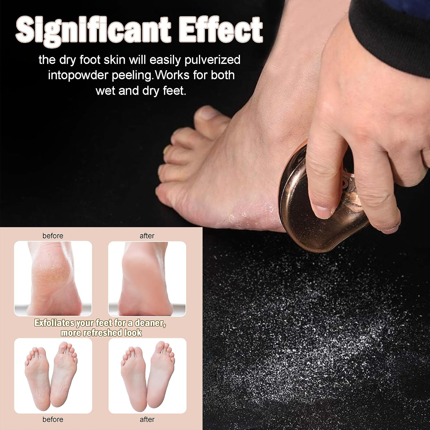 Zvorgath Glass Foot File - Foot Scrubber for Wet and Dry Use, Portable Pedicure Tool for Dead Skin and Cracked Heel, Suitable for Men and Women image number 3