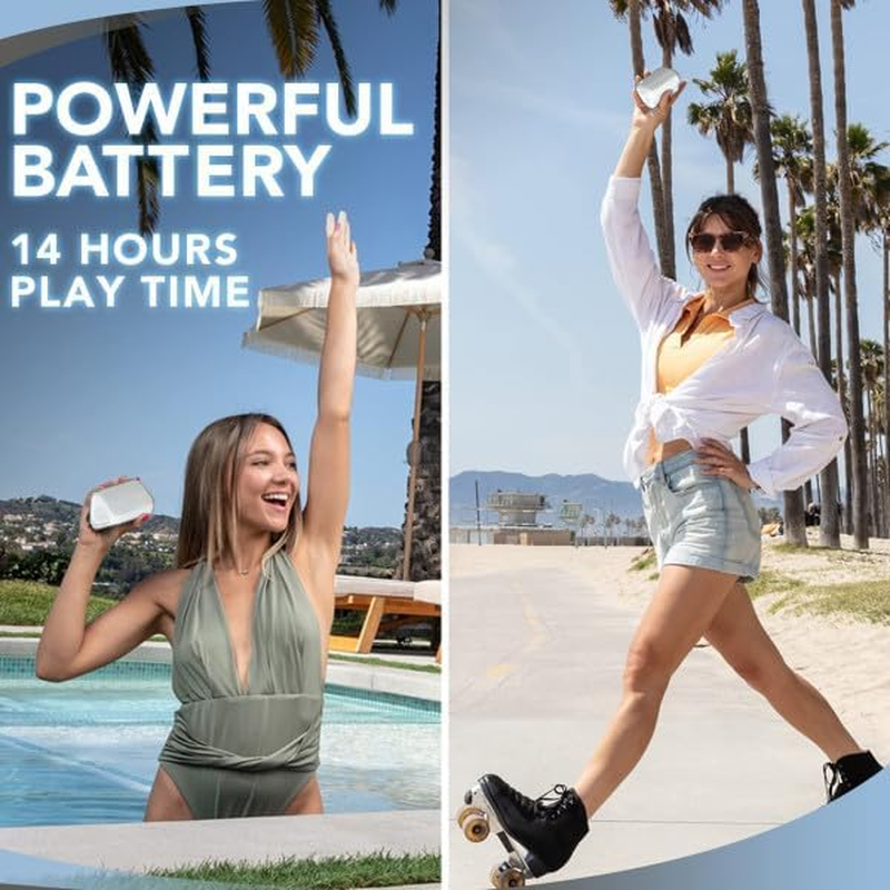 Oontz Angle Solo : Super Portable Bluetooth Speaker Compact Size Delivers Surprisingly Loud Volume Bass 100' Wireless Range, IPX-5 Splashproof Perfect Travel Speaker White Lanyard