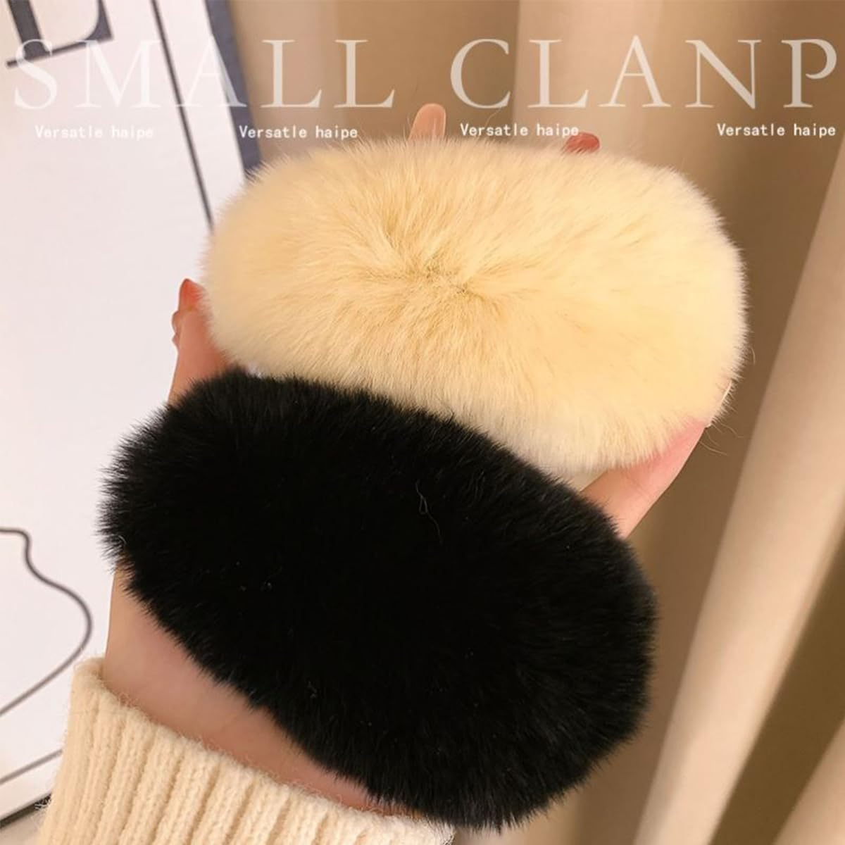 4Ps Women'S Autumn Winter Hair Clips Plush for Styling Large Duckbill Hair Clips Thick & Thin Hair Accessory image number 1