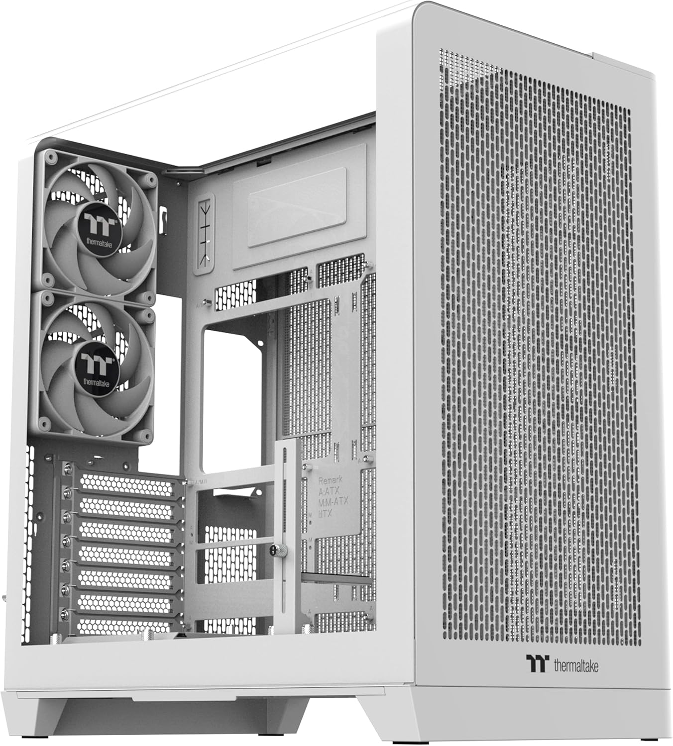 Thermaltake View 390 Air Curved Tempered Glass ATX Mid Tower Case Snow Edition, CA-11F-00M6WN-00