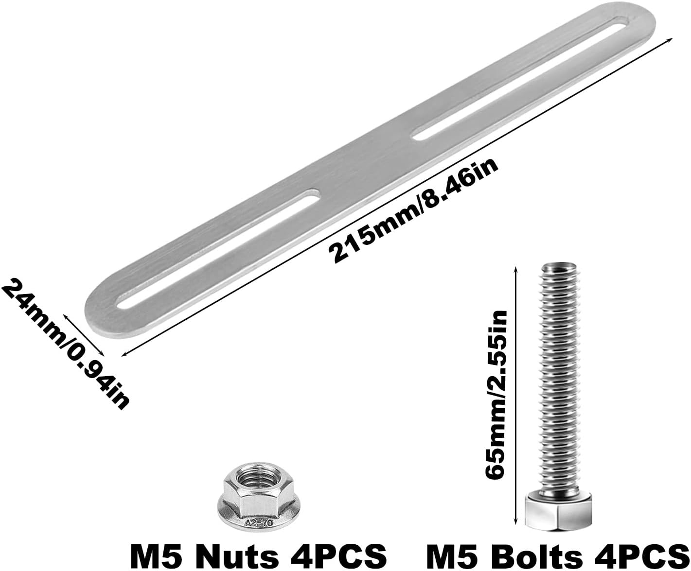 Mounting Set for Fence Post Box, Fence Attachment for Letterboxes in Anthracite Mounting (Silver, 215 Mm) image number 7